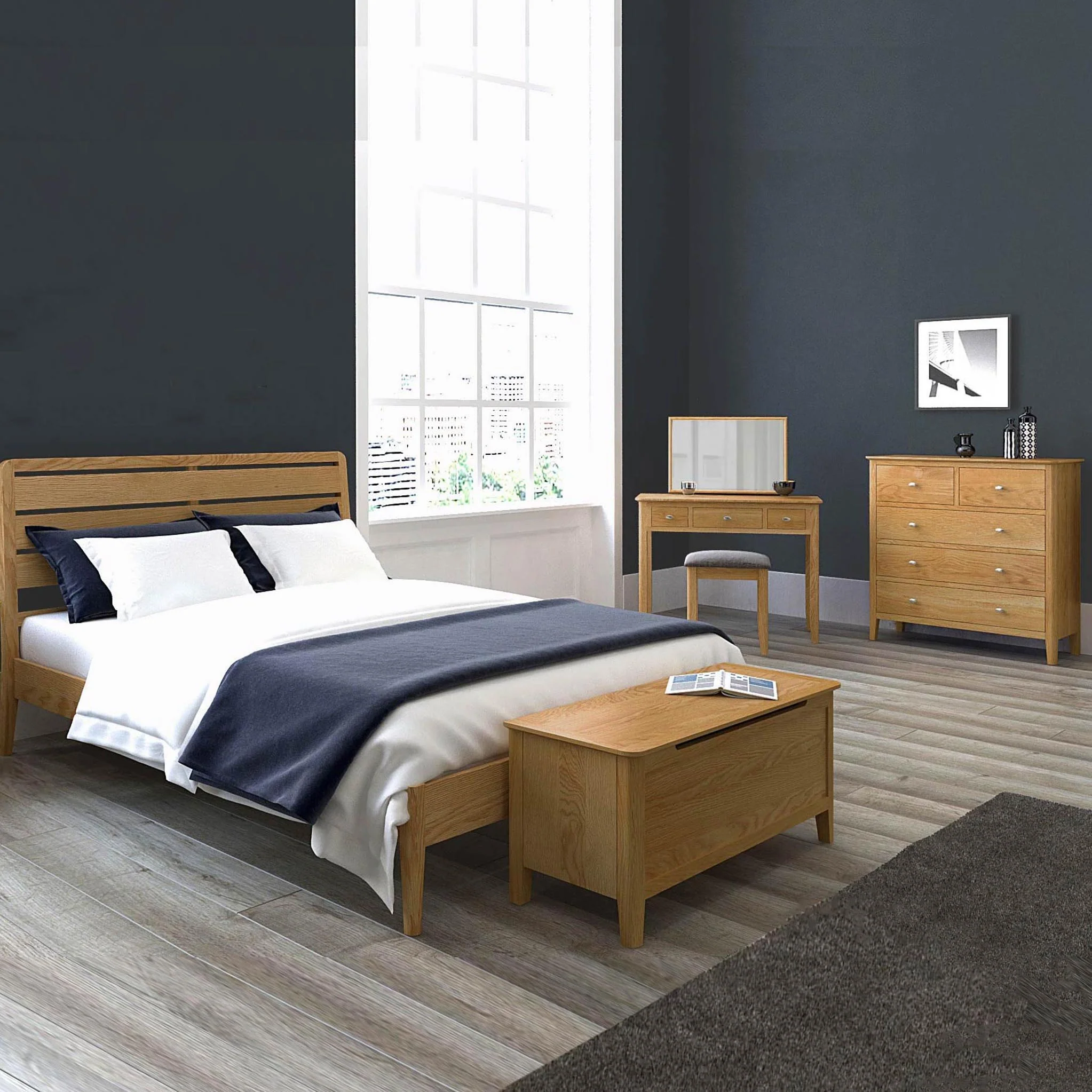 Alba Oak 2 Over 3 Drawer Chest - Image 2