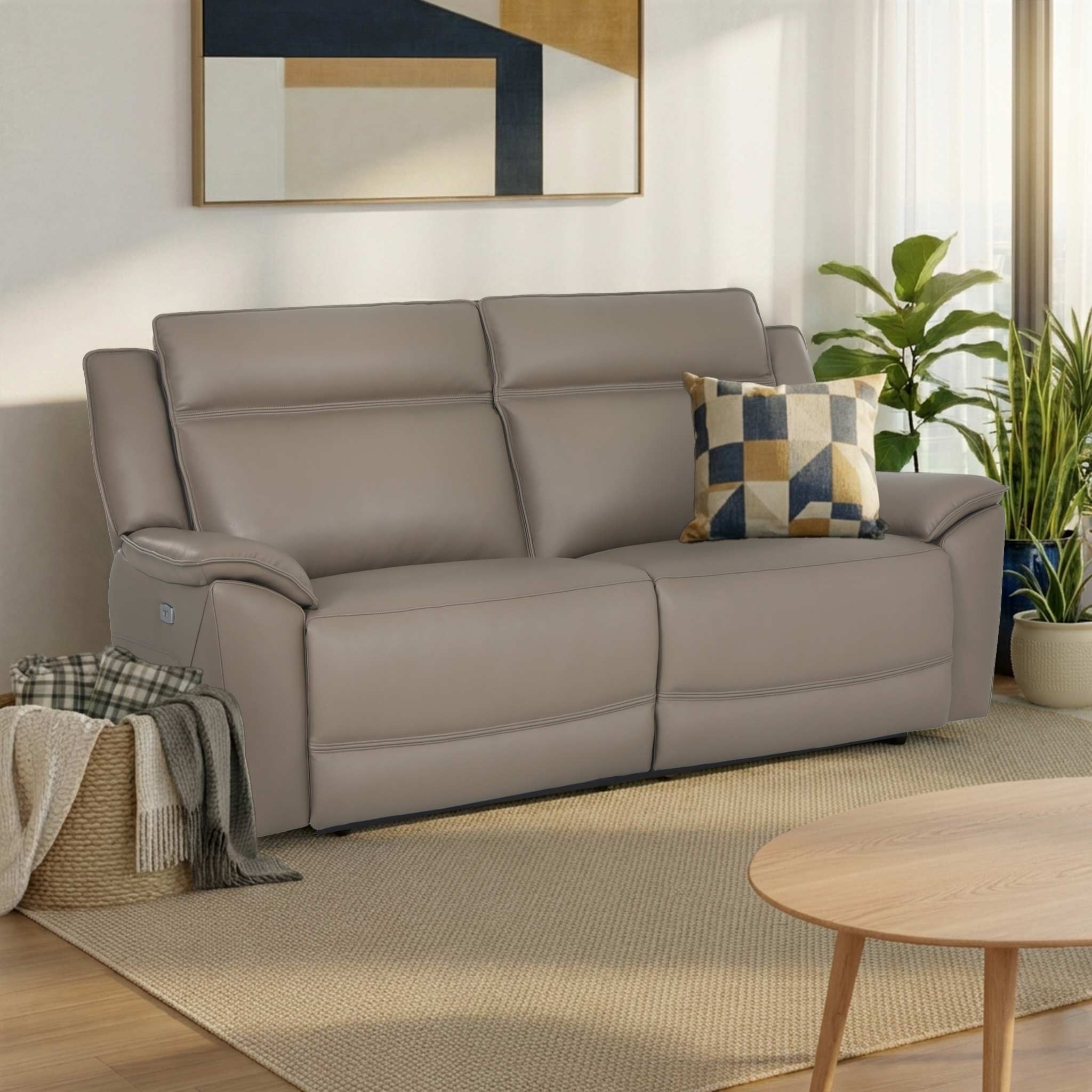 Alden Power Leather Recliner 3 Seater Sofa - Image 2