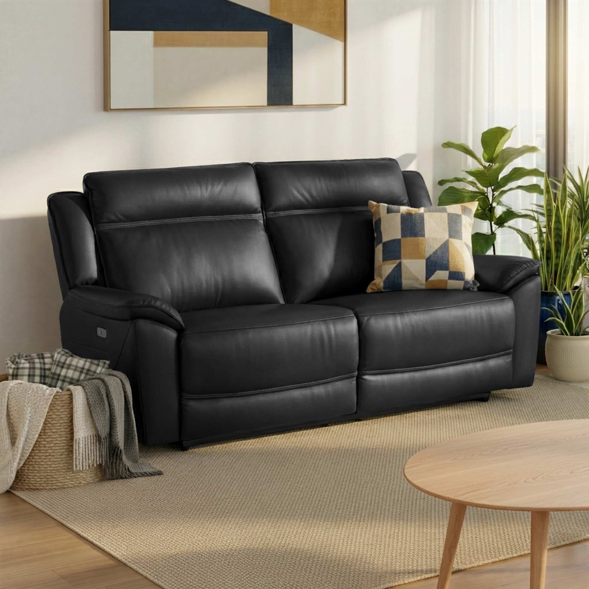 Alden Power Leather Recliner 3 Seater Sofa - Image 7
