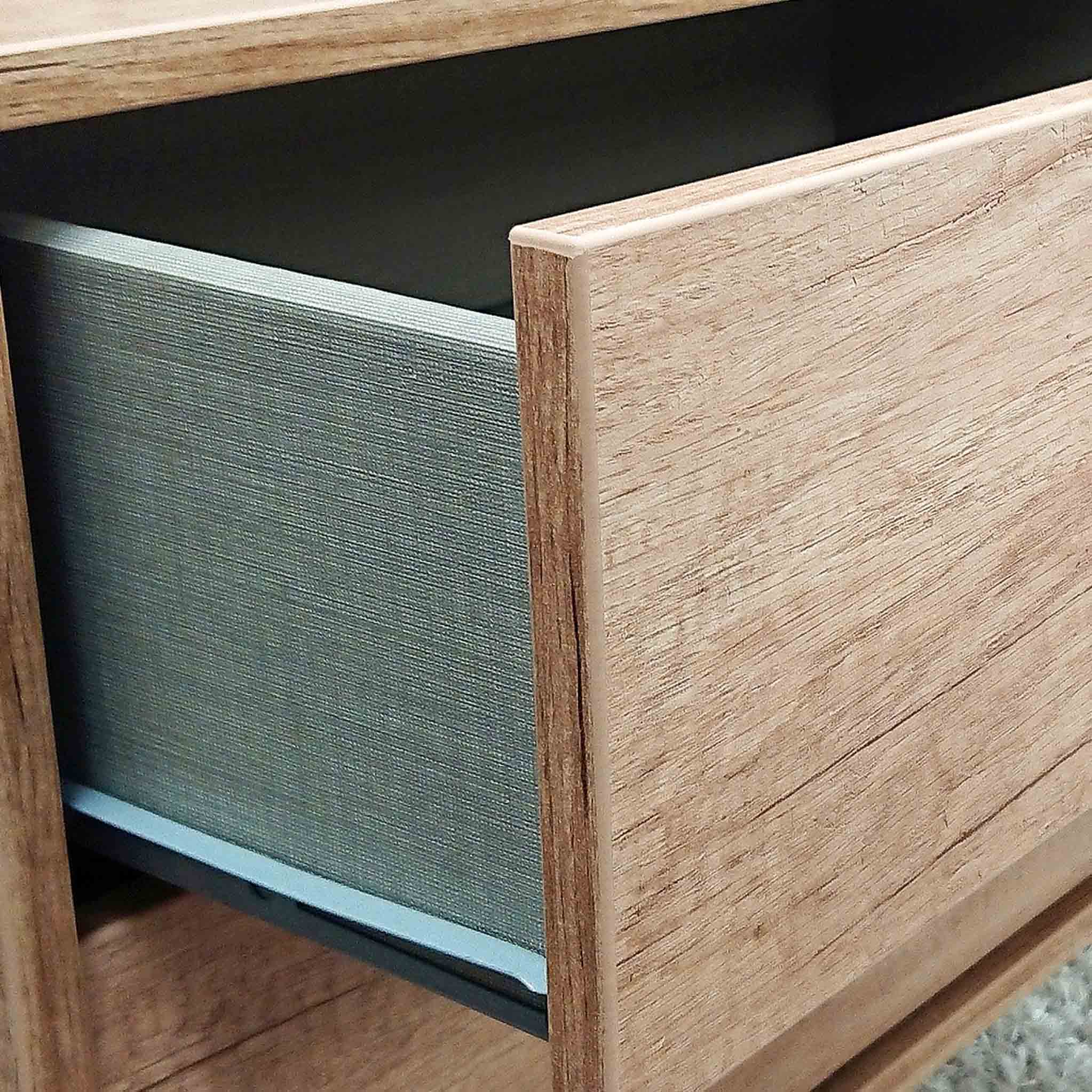 Asher Light Oak 3 Drawer Chest with Black Legs - Image 4