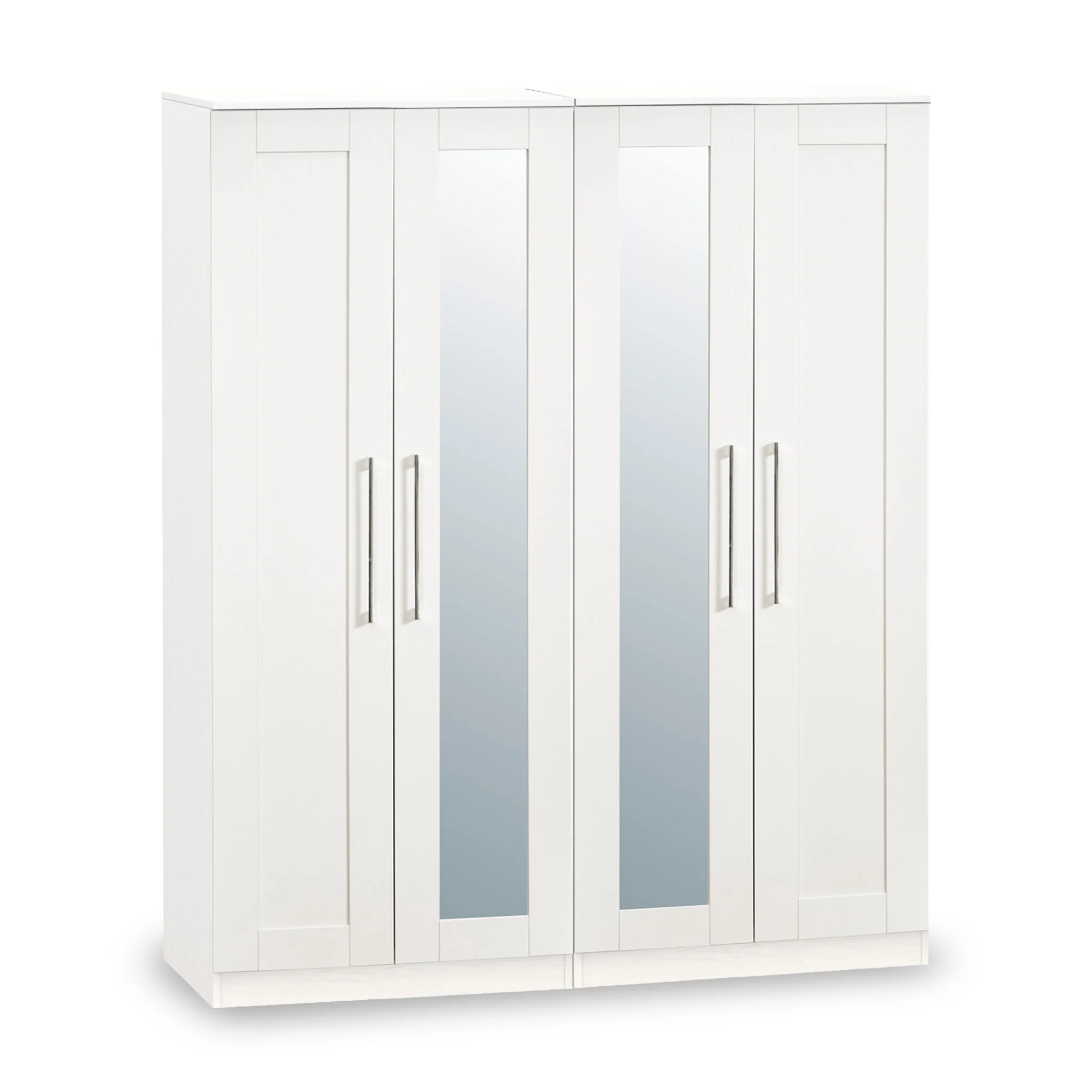 Bellamy Tall 4 Door 2 Central Mirrored Wardrobe - Image 2