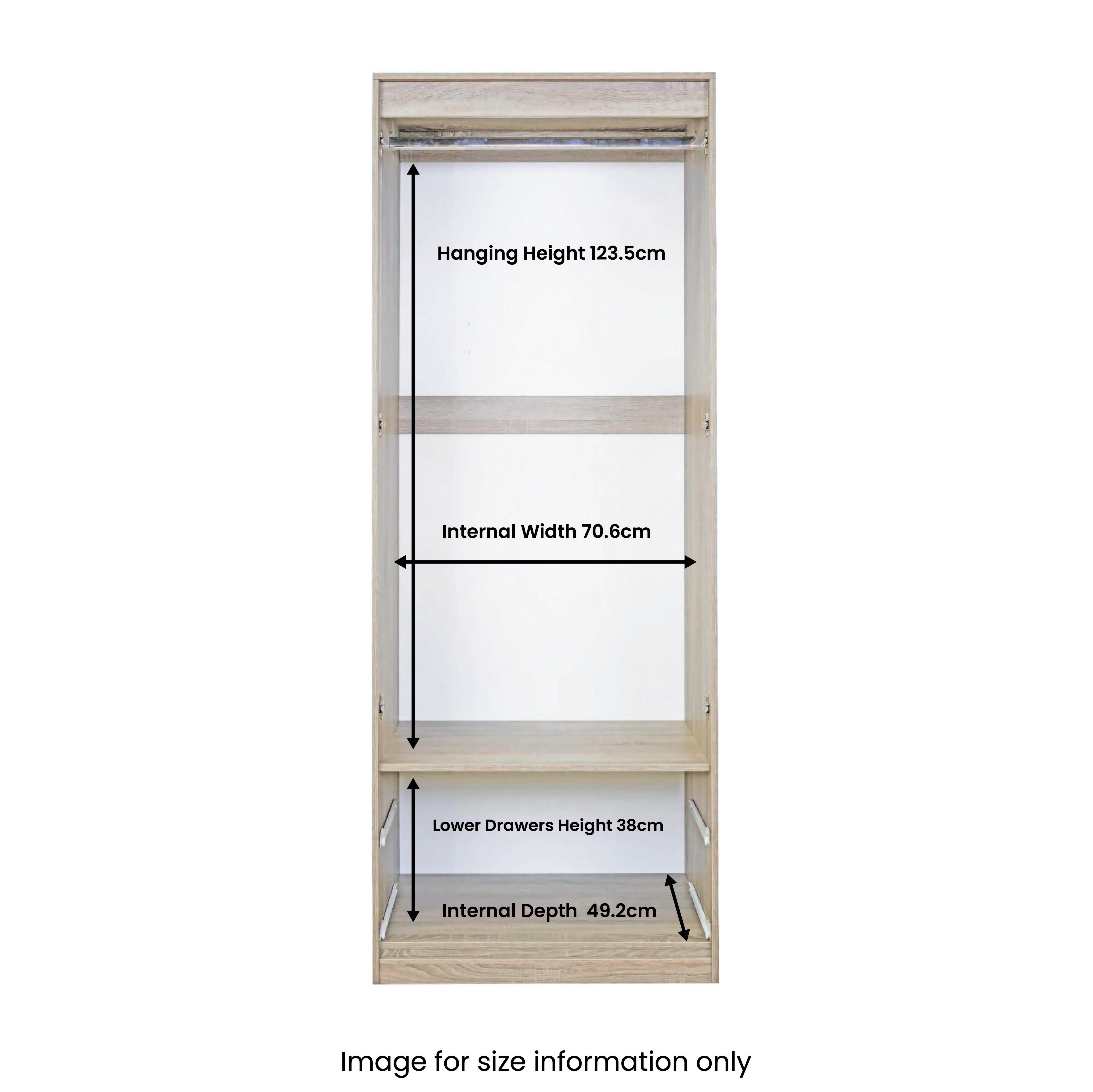 Blakely Grey and White 2 Door 2 Drawer Wardrobe - Image 5