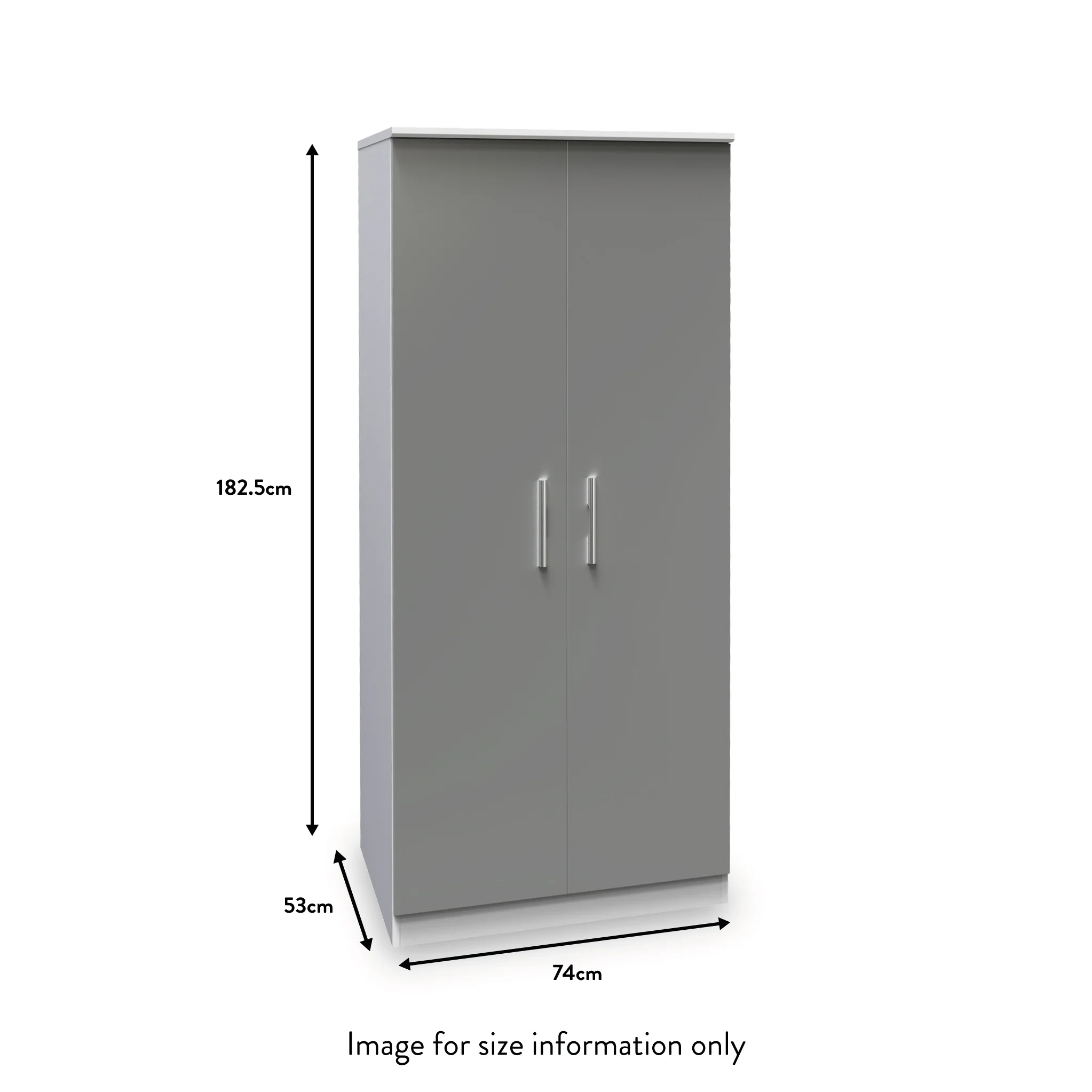 Blakely Grey and White 2 Door Wardrobe - Image 9