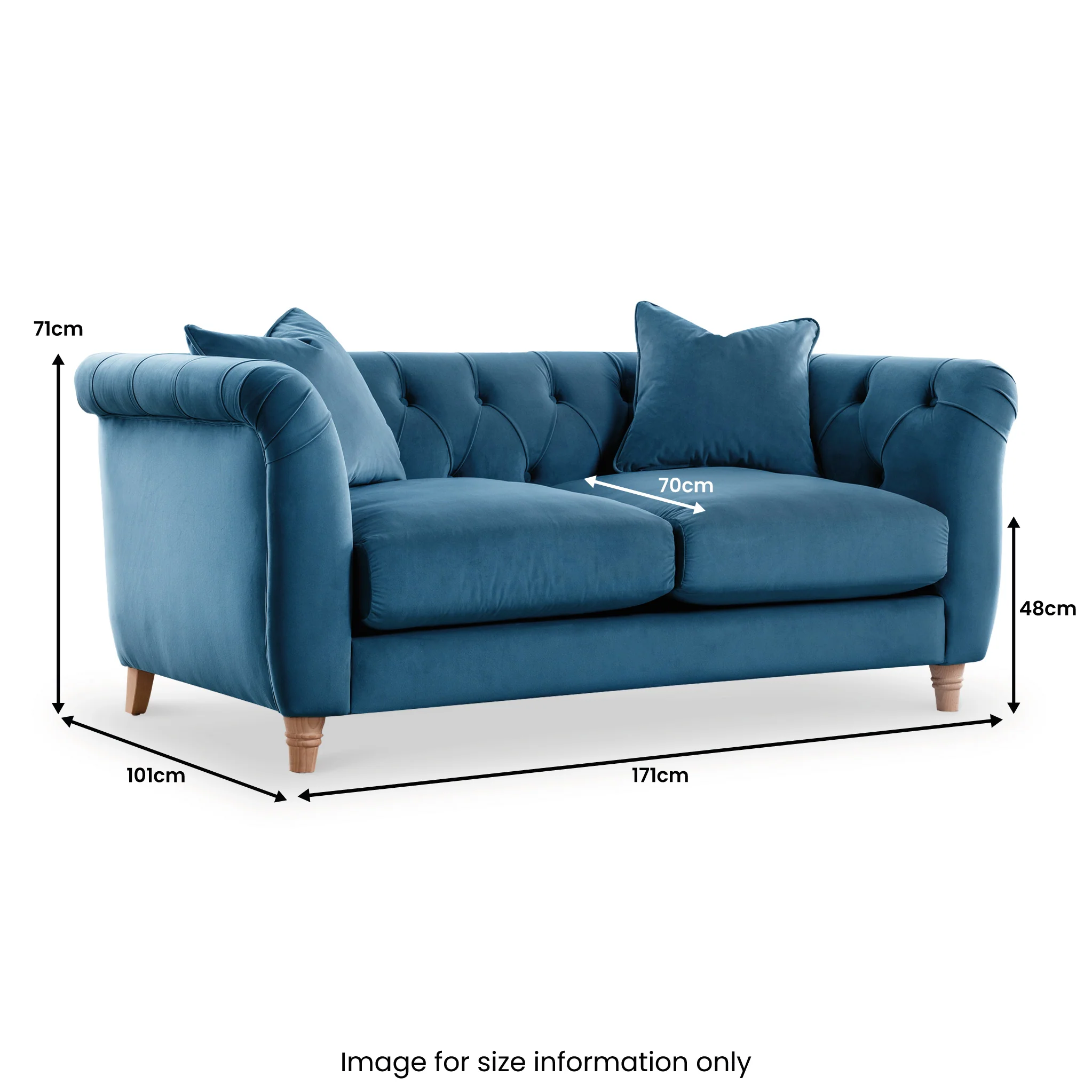 Clarence Velvet Chesterfield 2 Seater Sofa - Image 31