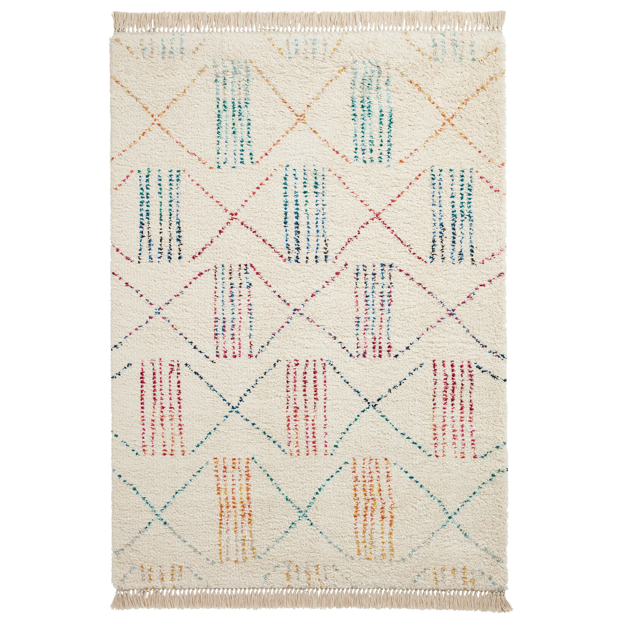 Edie Boho Multi Coloured Patterned Shaggy Rug