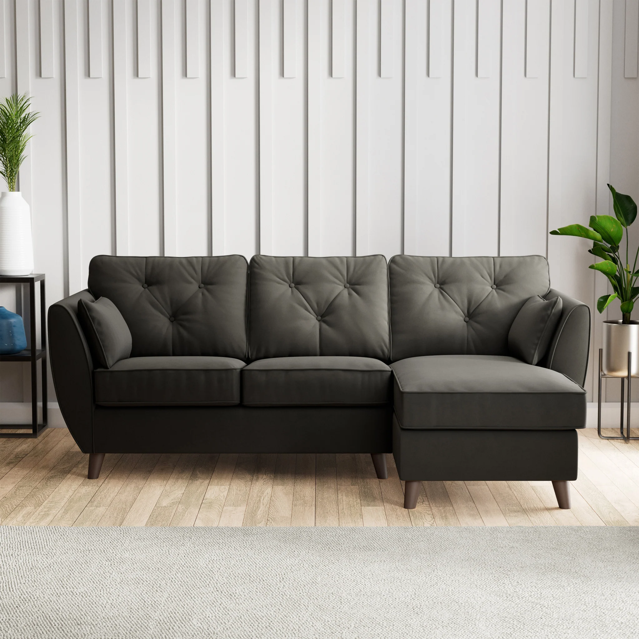 Edison Velvet Chaise Sofa - Image 106