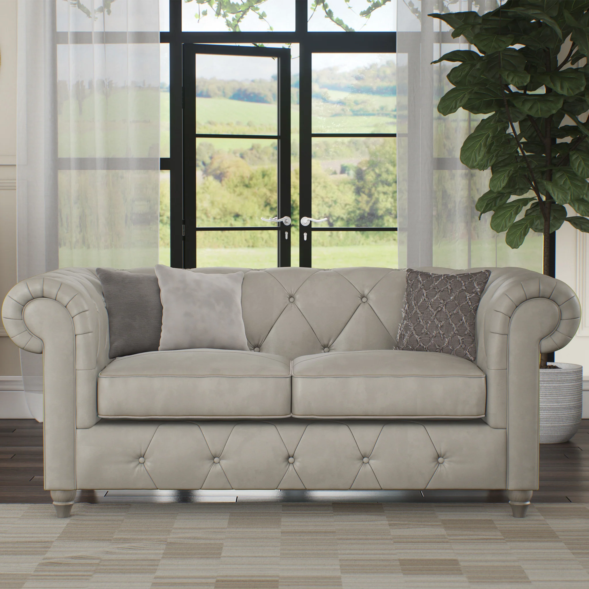 Everett Leather 2 Seater Sofa - Image 18