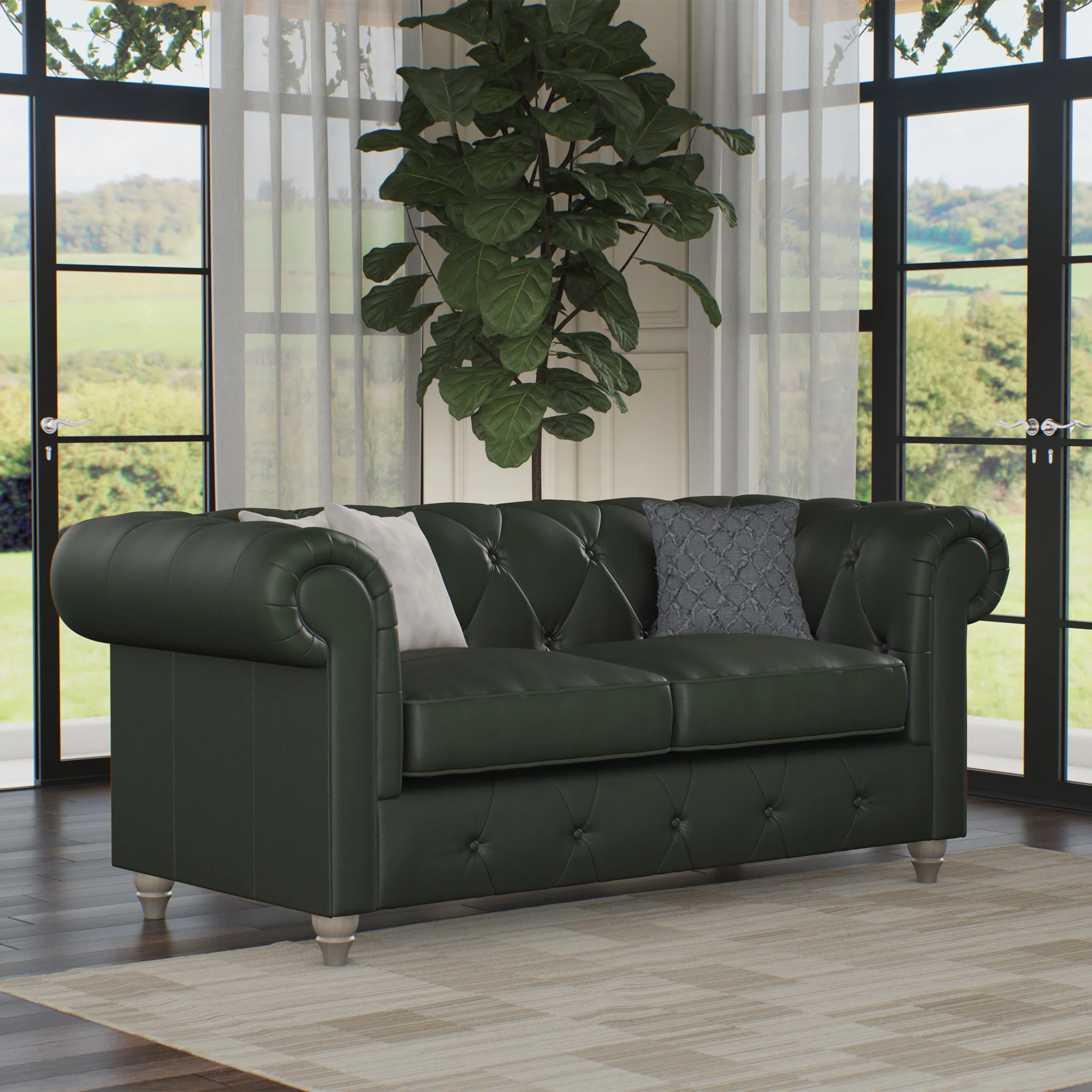Everett Leather 2 Seater Sofa - Image 39