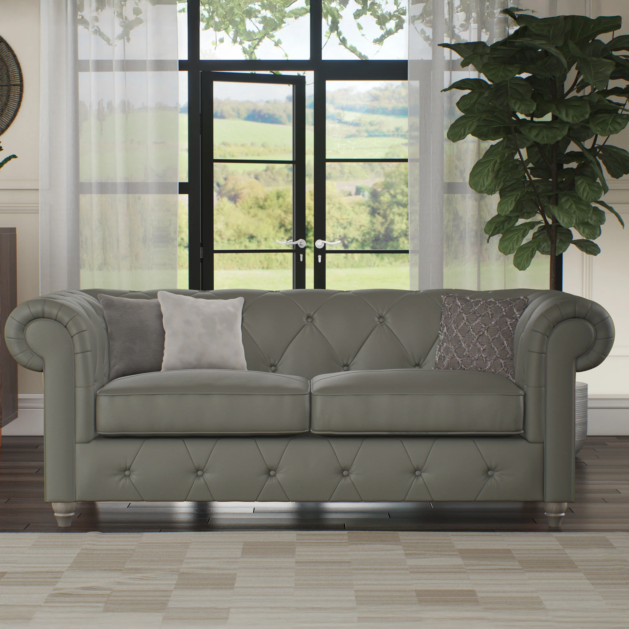 Everett Leather 3 Seater Sofa - Image 18