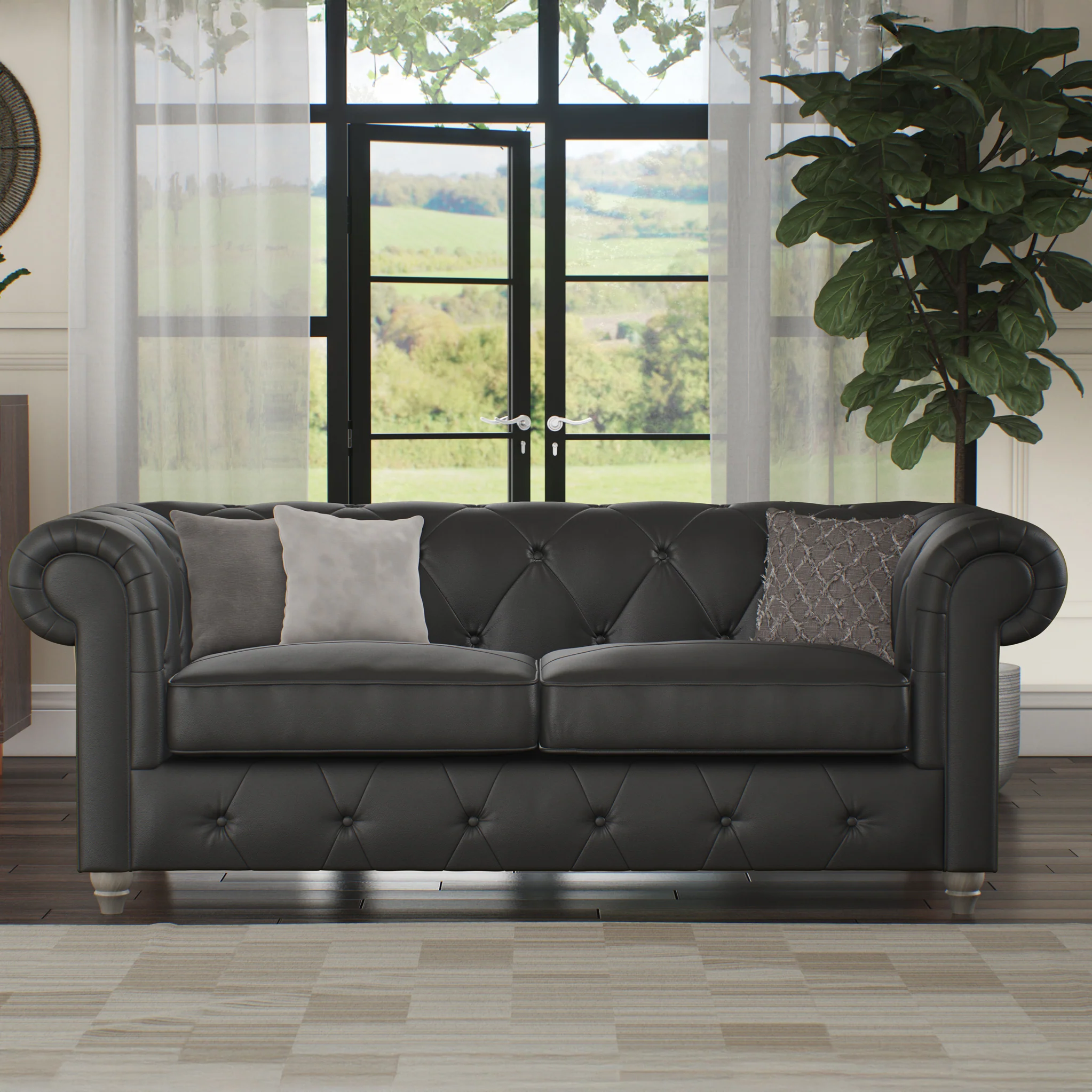 Everett Leather 3 Seater Sofa - Image 40