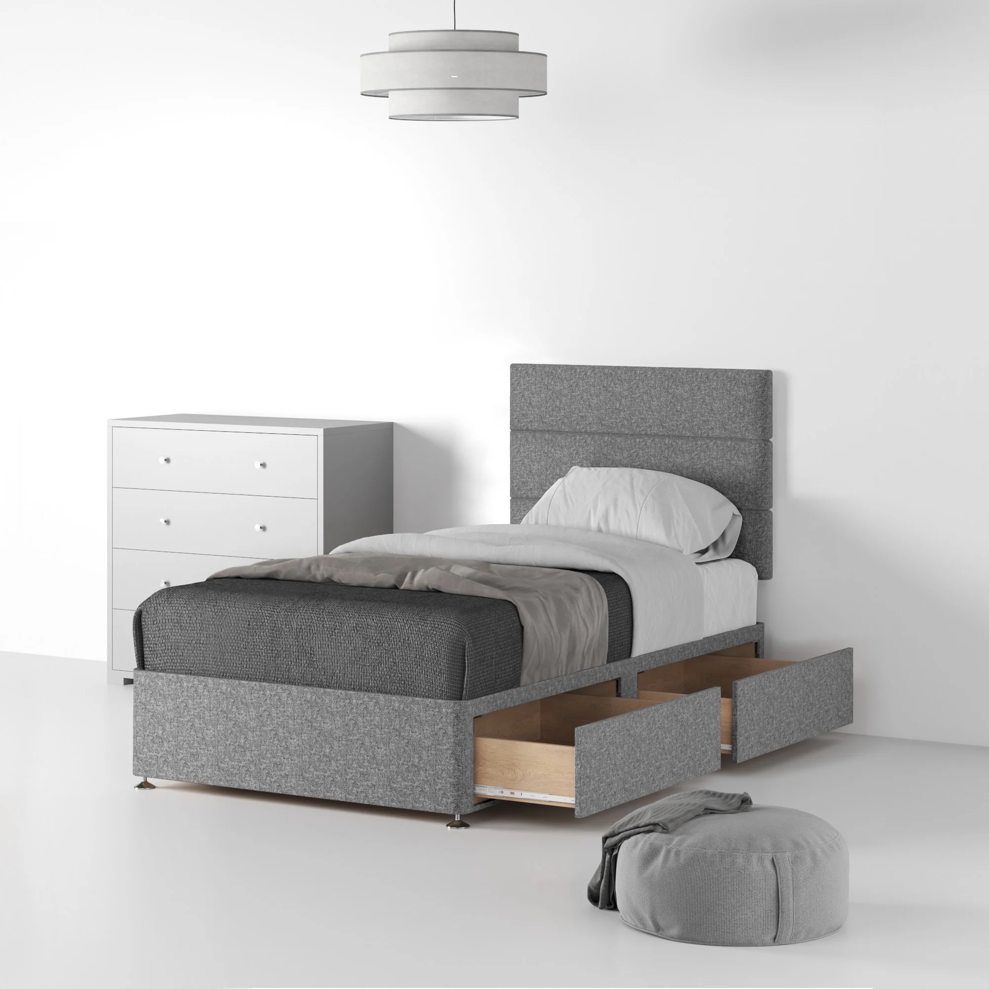 Farrow Bar Linen Divan Bed and Headboard - Image 21