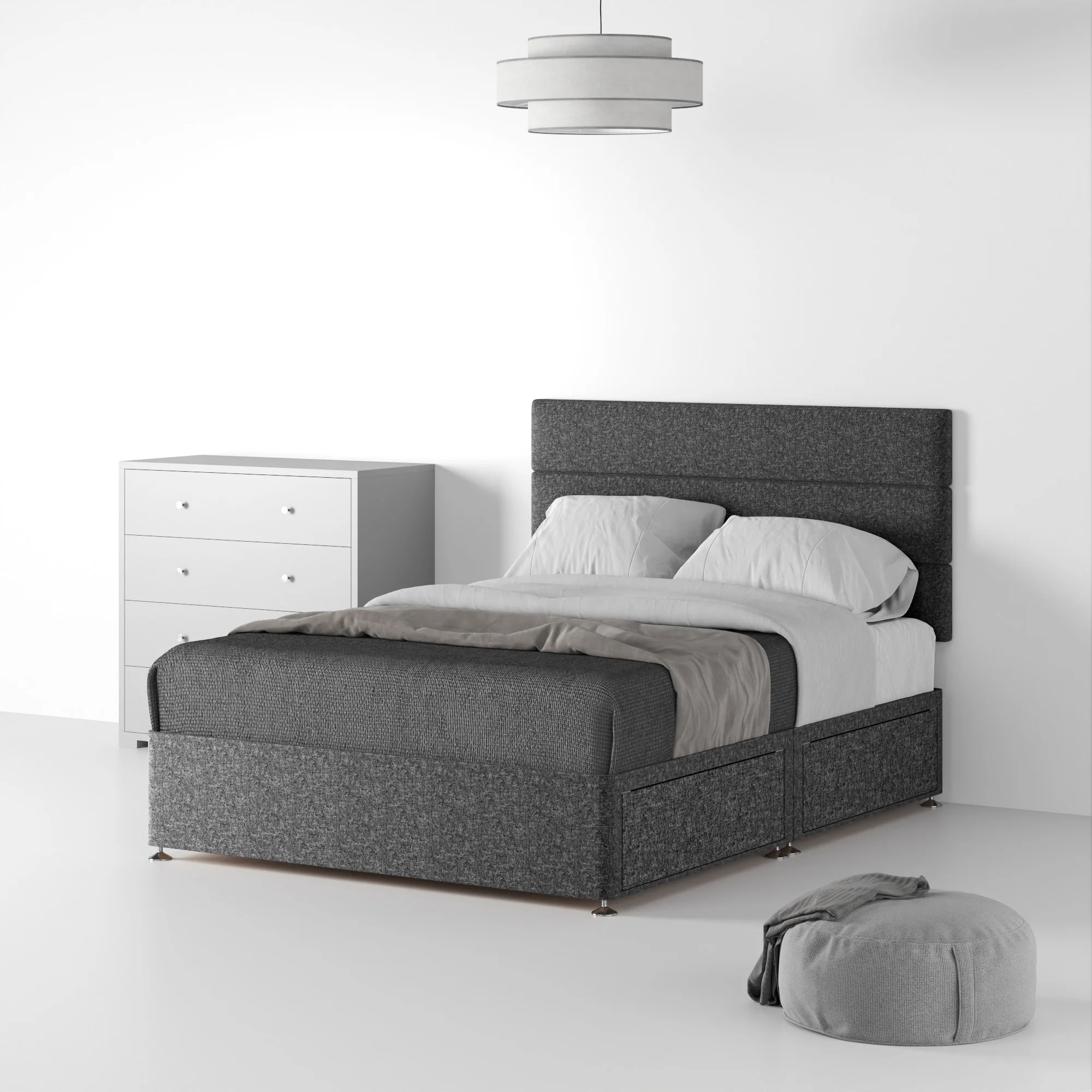 Farrow Bar Linen Divan Bed and Headboard - Image 30