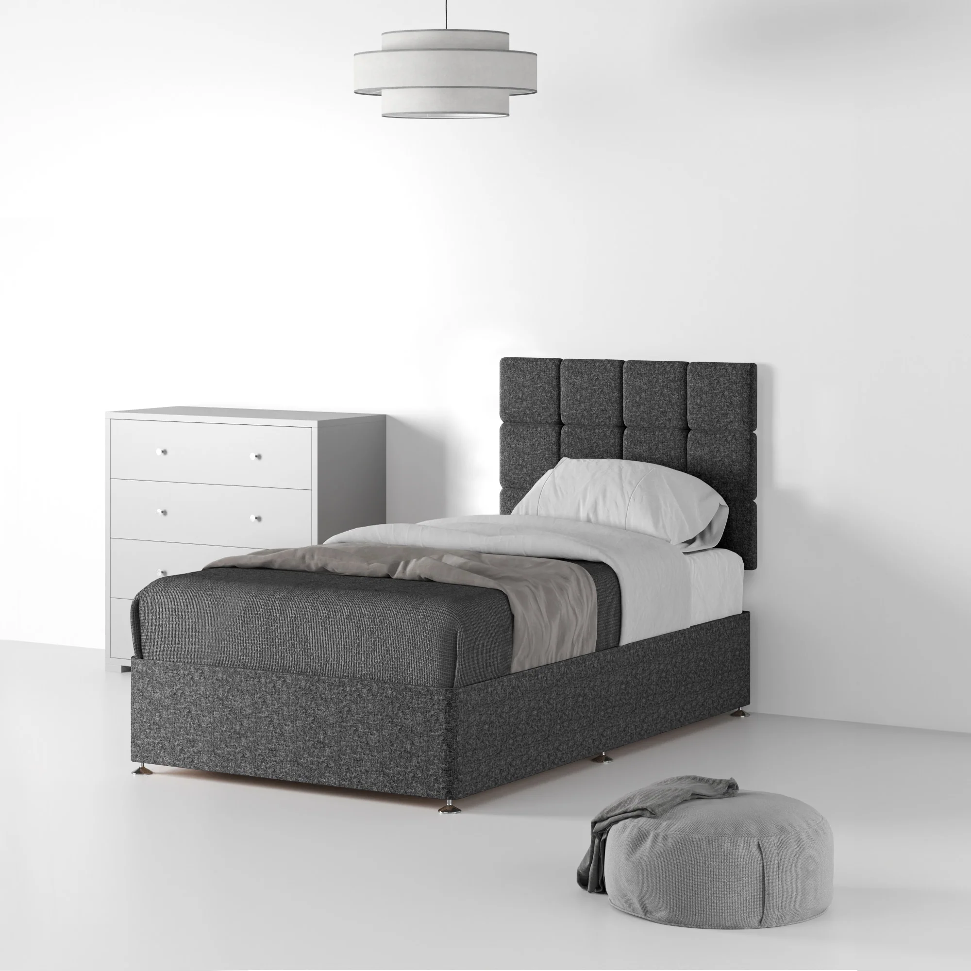 Farrow Cube Linen Divan Bed and Headboard - Image 4