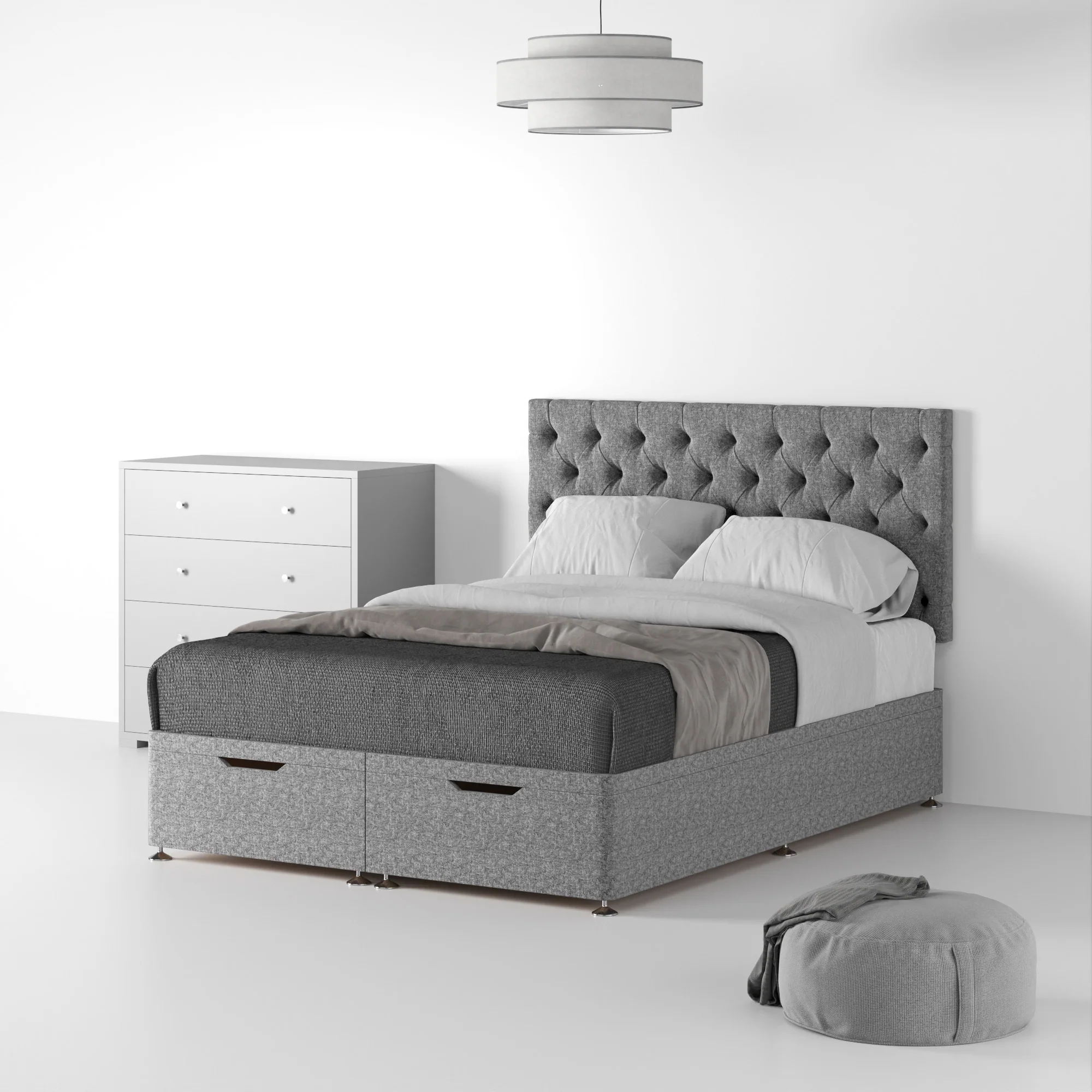 Farrow Diamond Linen Divan Bed and Headboard - Image 53