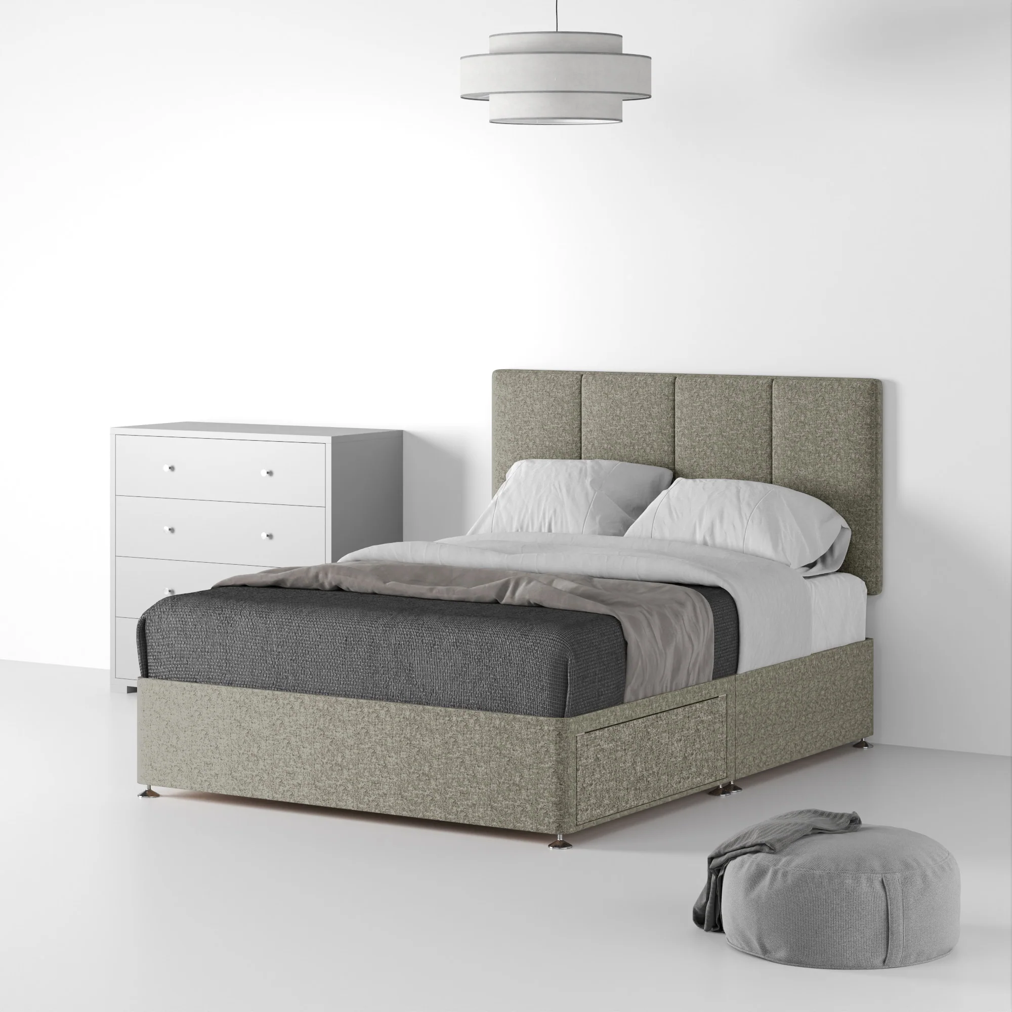 Farrow Piano Linen Divan Bed and Headboard - Image 12