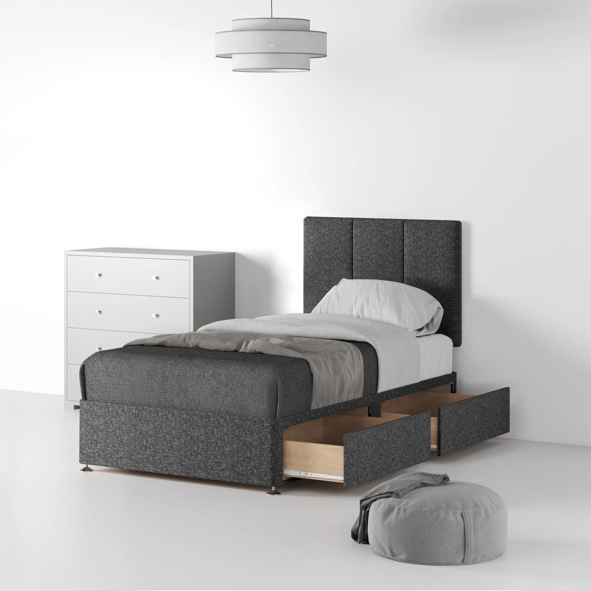 Farrow Piano Linen Divan Bed and Headboard - Image 17