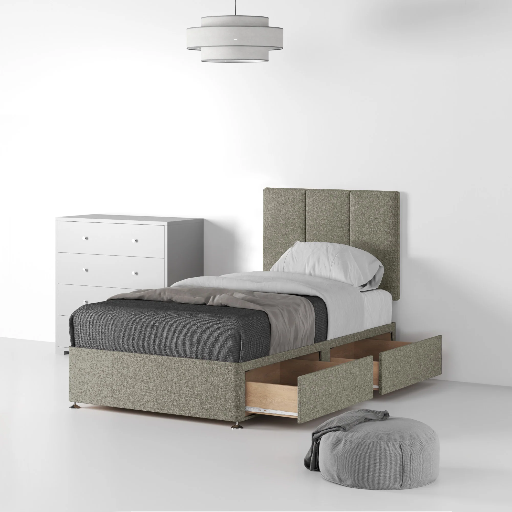 Farrow Piano Linen Divan Bed and Headboard - Image 19