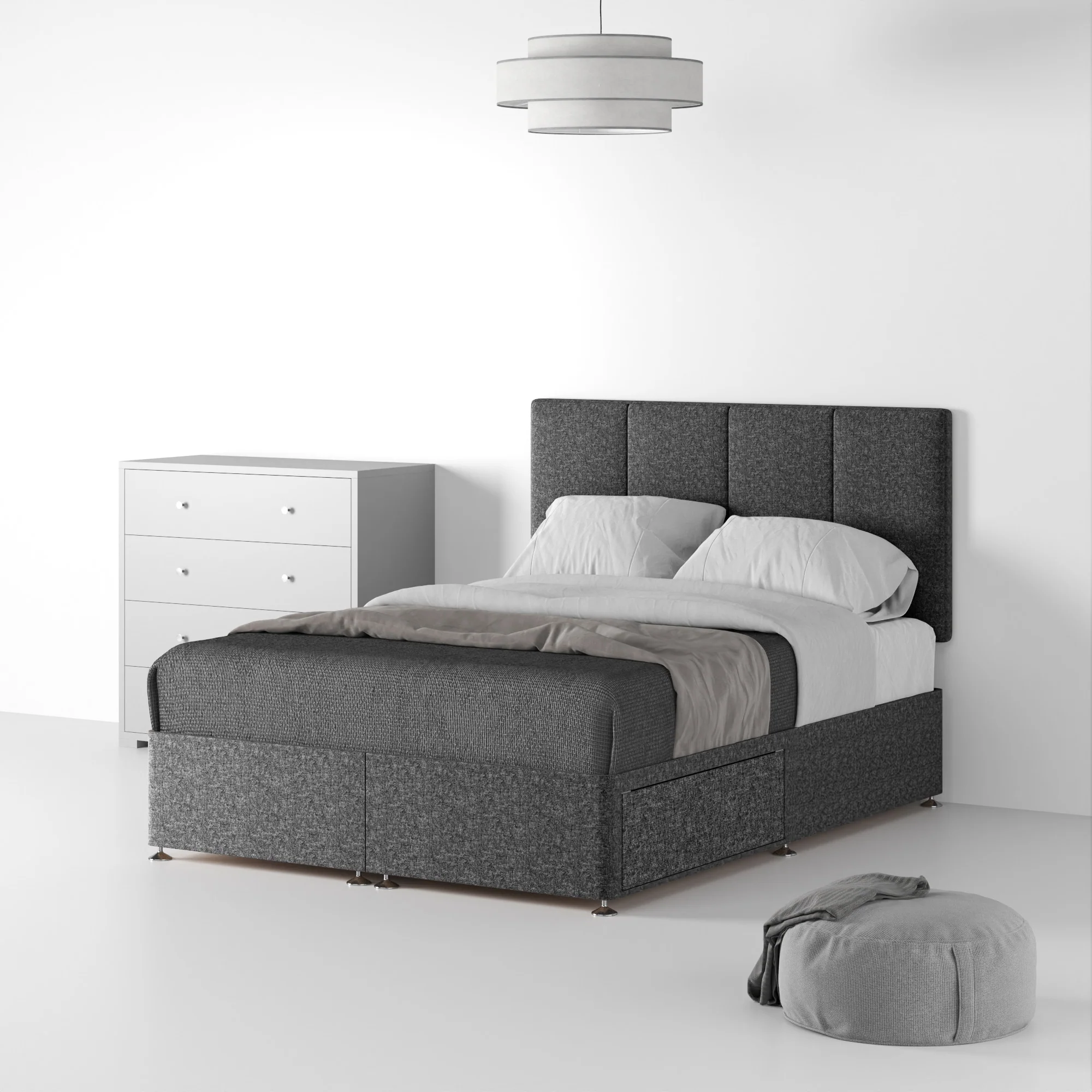 Farrow Piano Linen Divan Bed and Headboard - Image 22