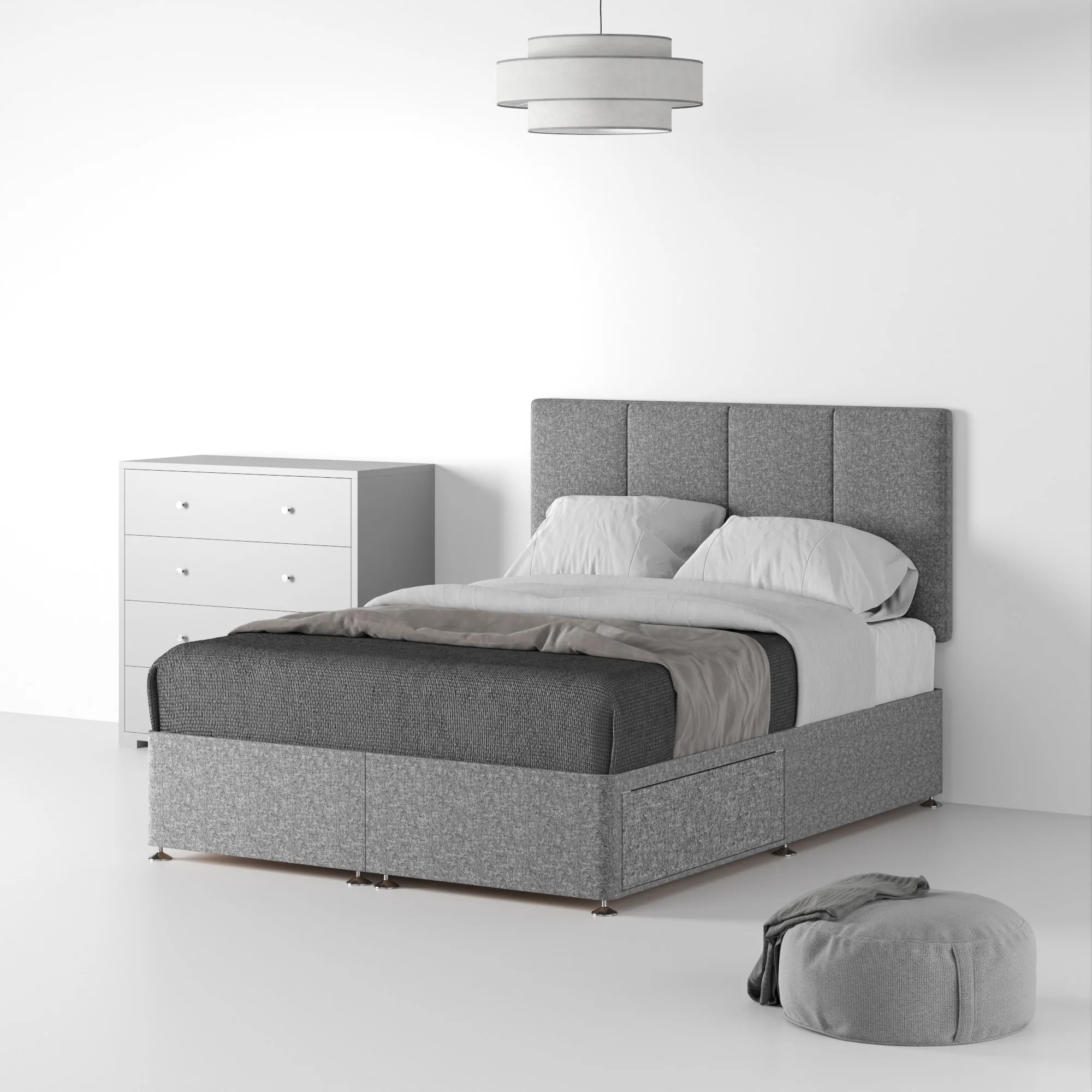 Farrow Piano Linen Divan Bed and Headboard - Image 26