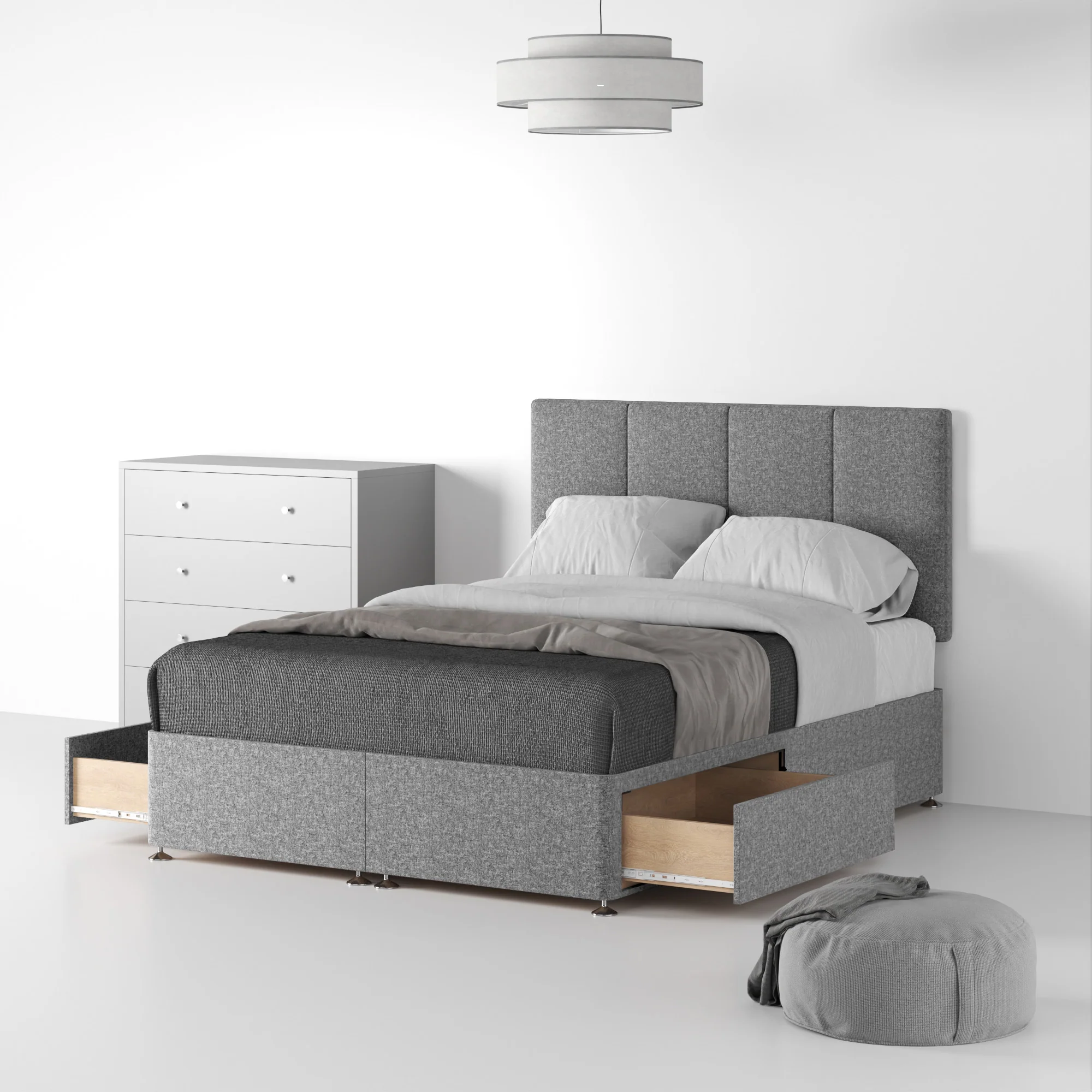 Farrow Piano Linen Divan Bed and Headboard - Image 27