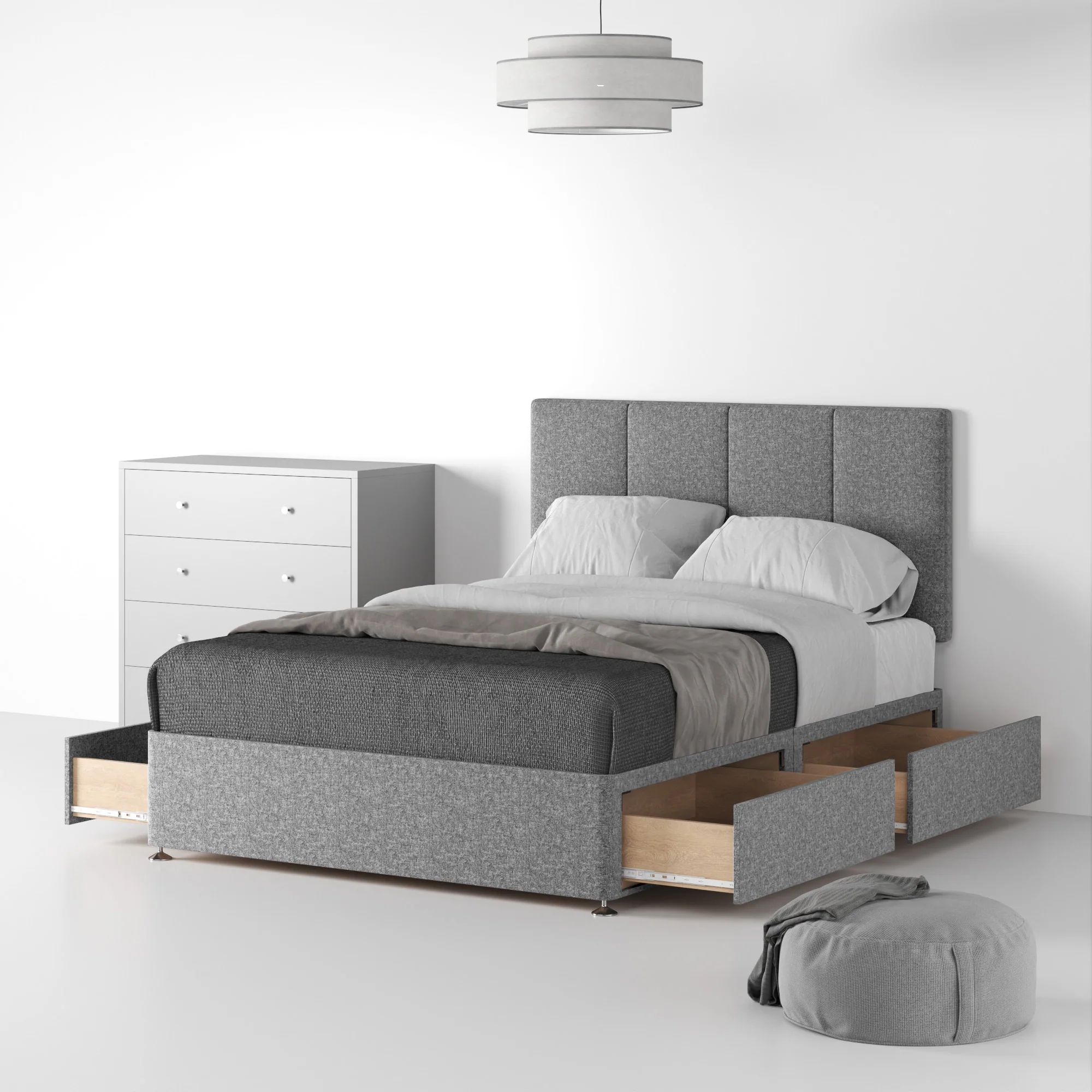 Farrow Piano Linen Divan Bed and Headboard - Image 33