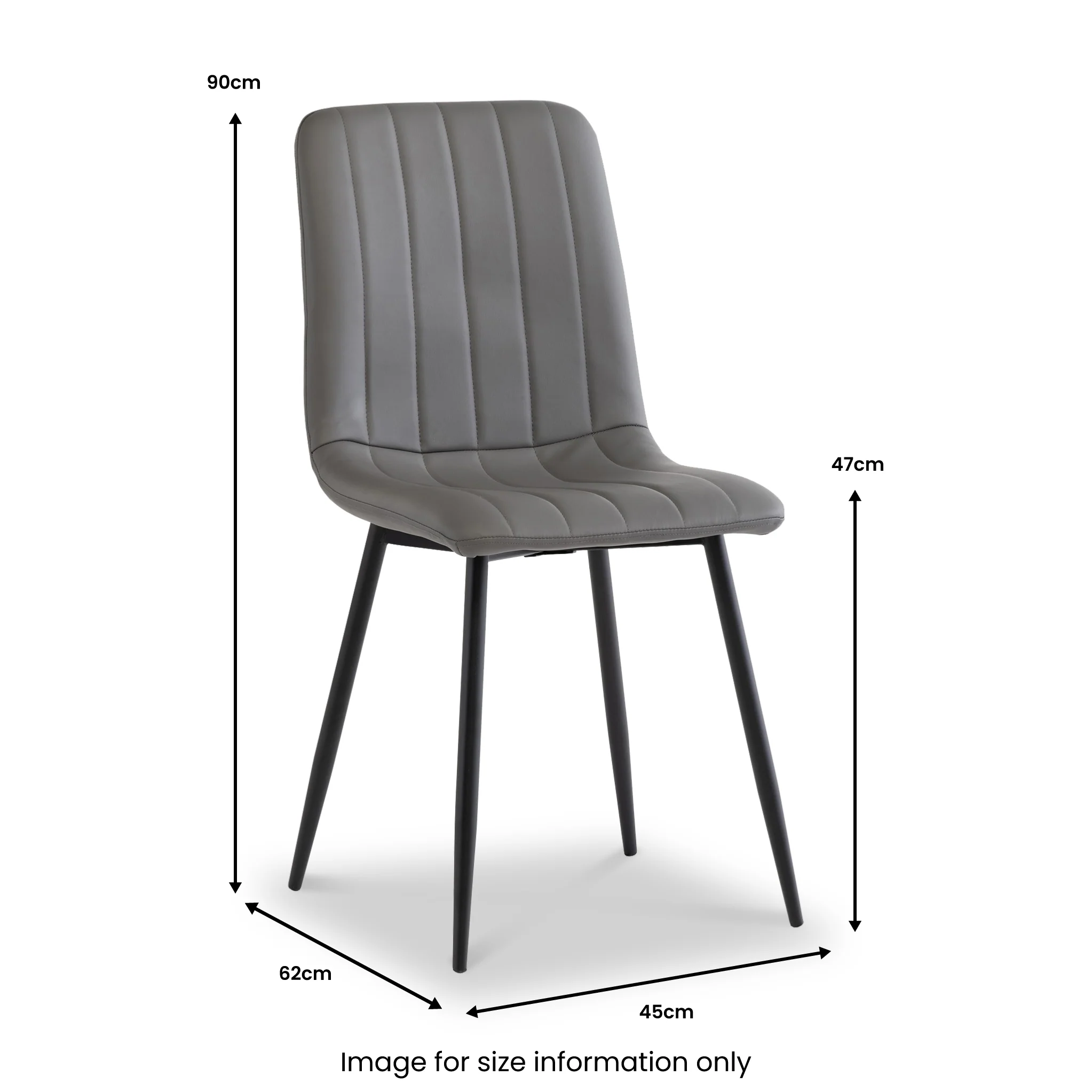 Geri Grey Faux Leather Curved Seat Dining Chair - Image 5