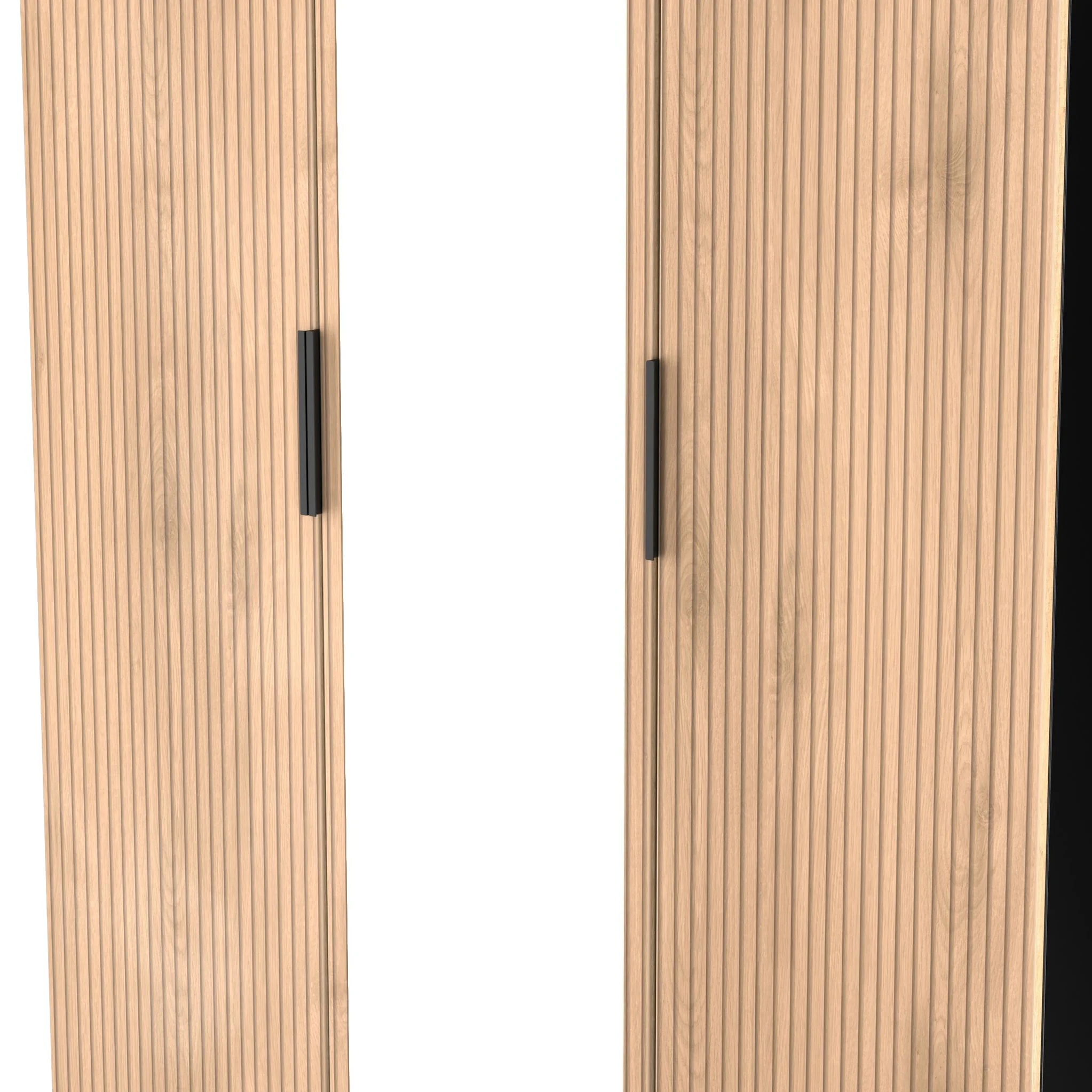 Jago Slatted Effect 3 Door Mirrored Wardrobe - Image 6