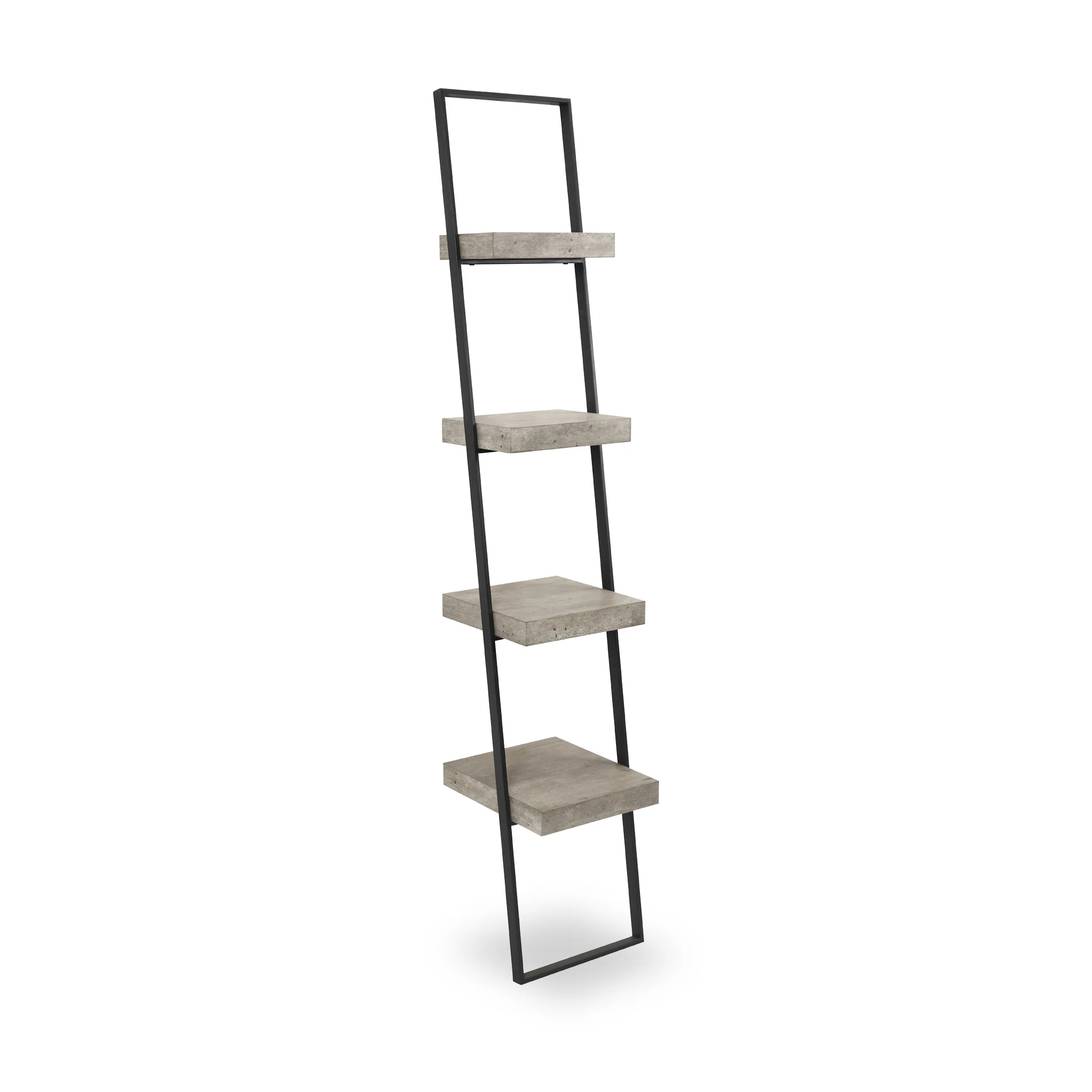 Jersey Concrete Effect Ladder Shelving Unit