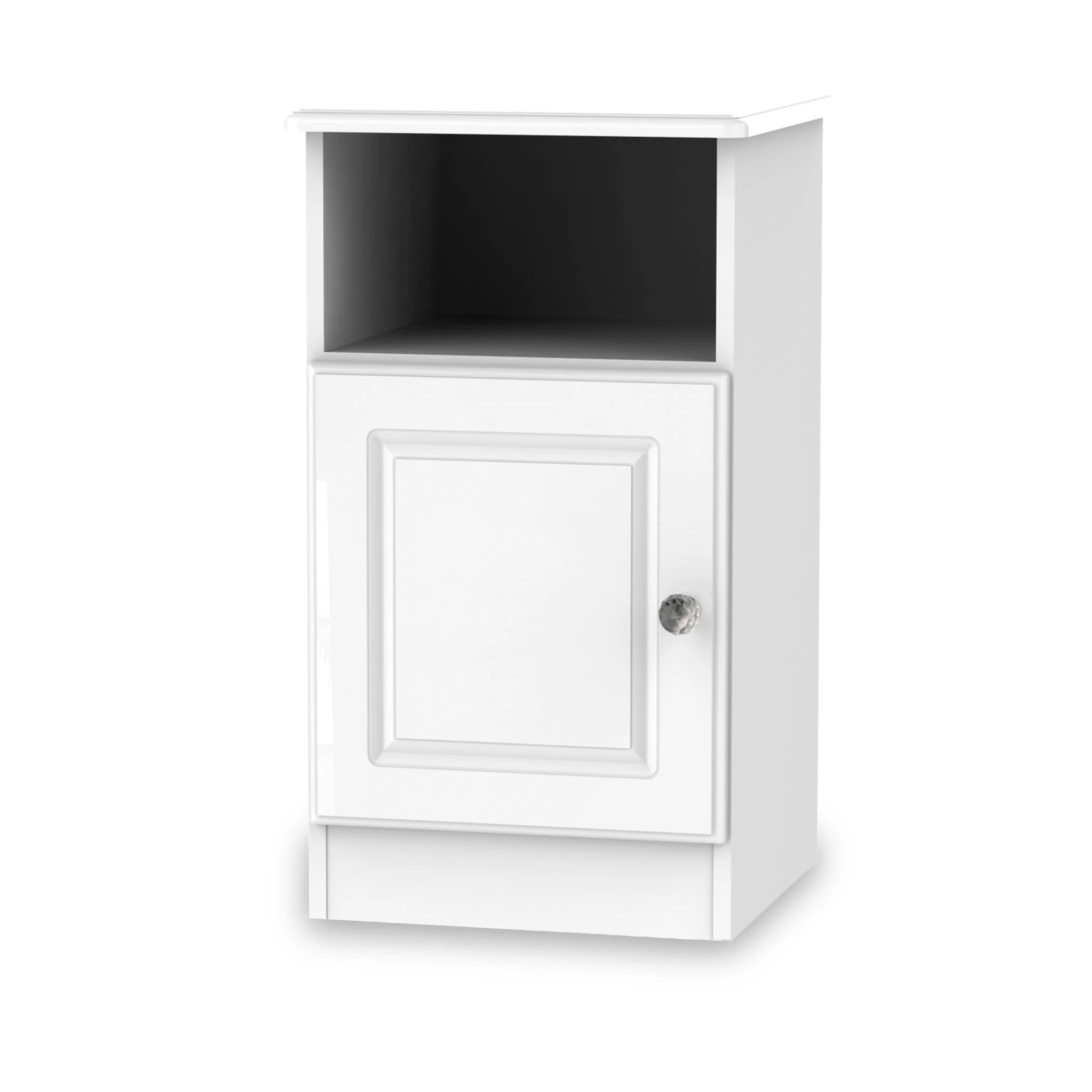 Kinsley White Gloss 1 Door with Open Shelf Cabinet - Image 2