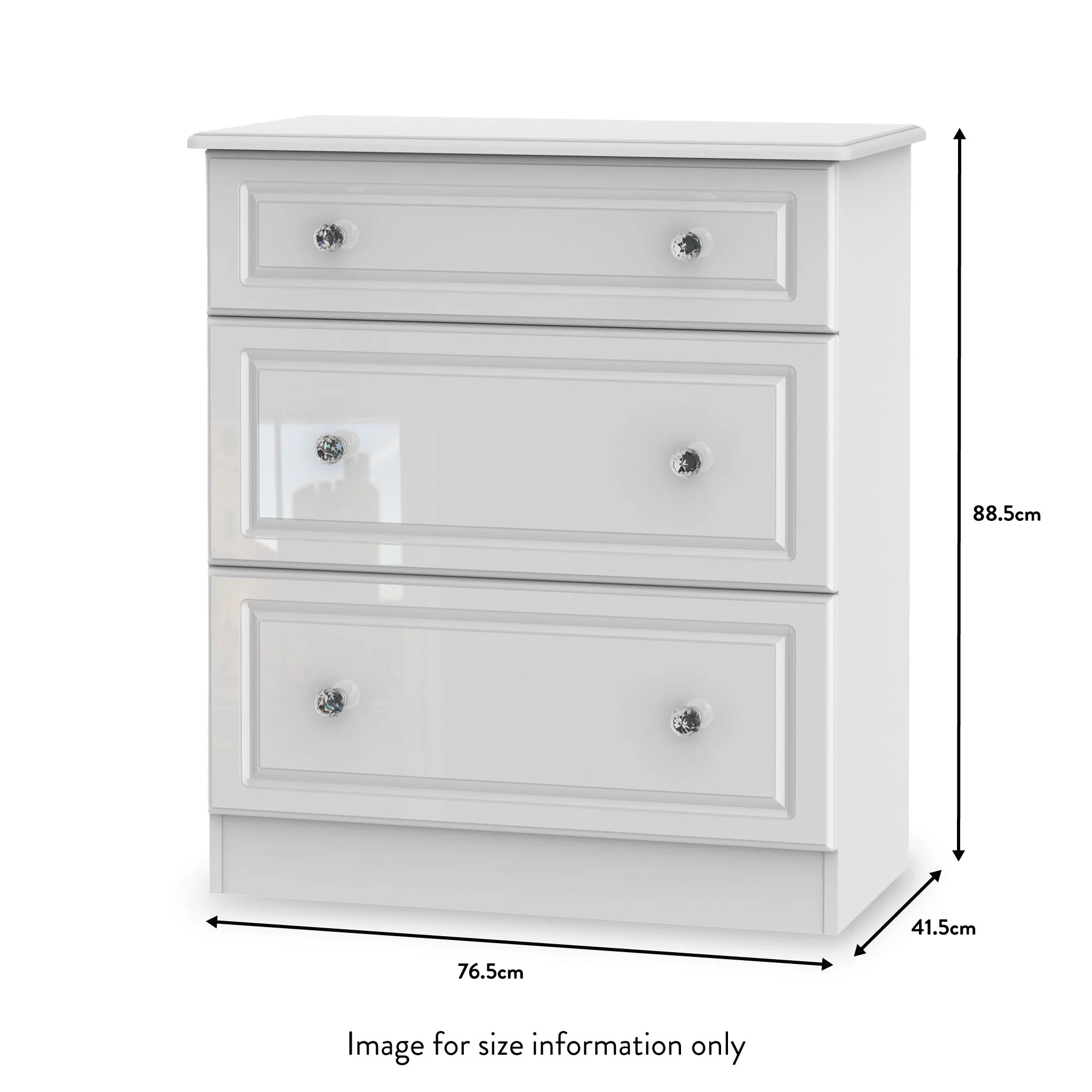 Kinsley White Gloss 3 Piece Bedroom Set - Image 15