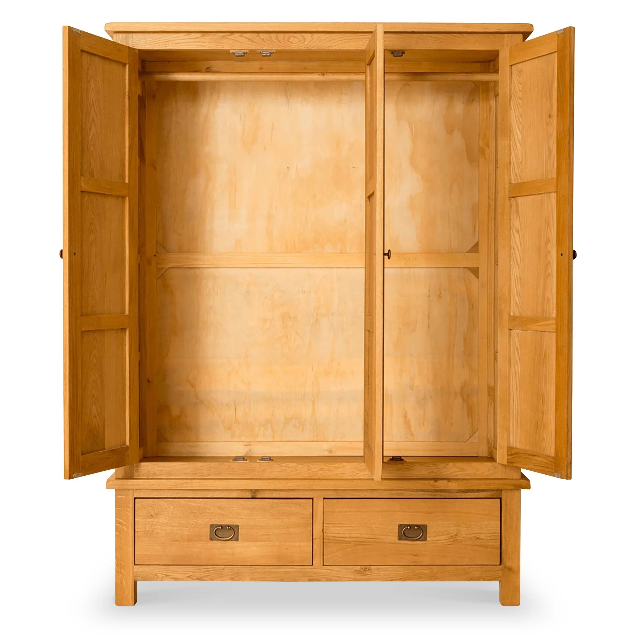 Lanner Oak Triple Wardrobe & Drawers - Image 4