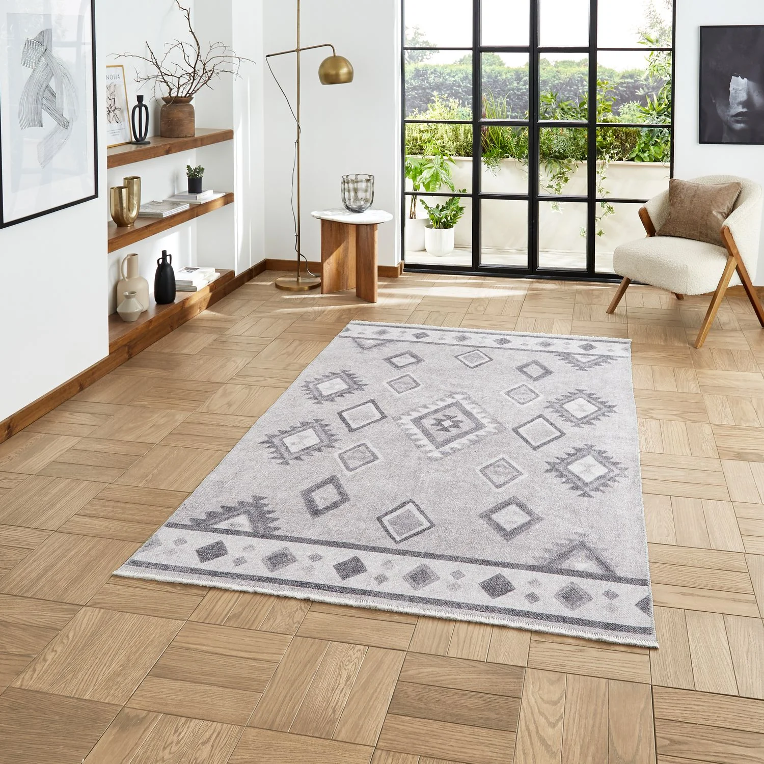 Linton Aztec Design Flatweave Washable Rug - Image 14