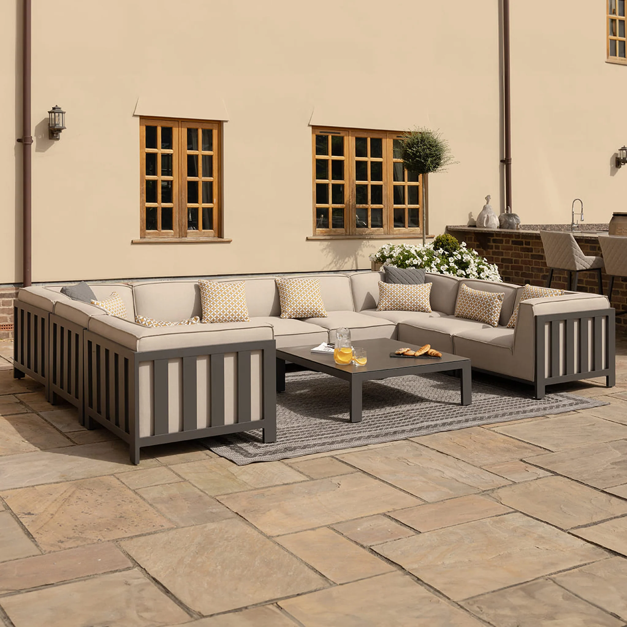 Maze Ibiza U Shape Sofa Set With Square Table
