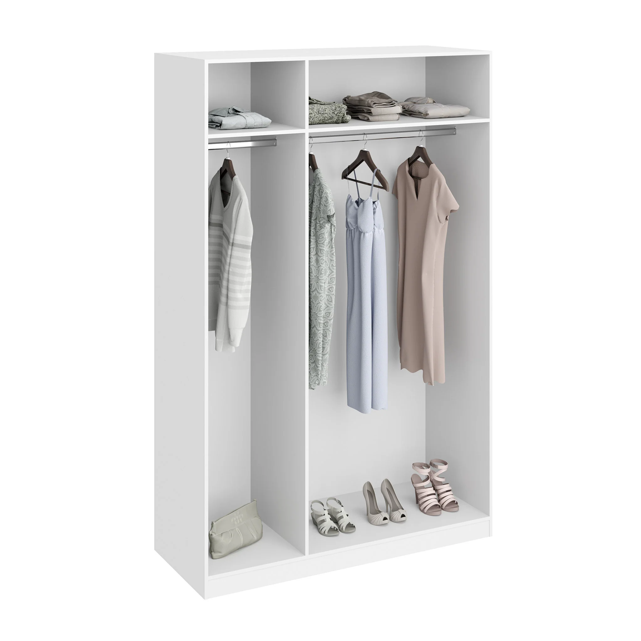 Meribel White 3 Door Mirrored Wardrobe - Image 2