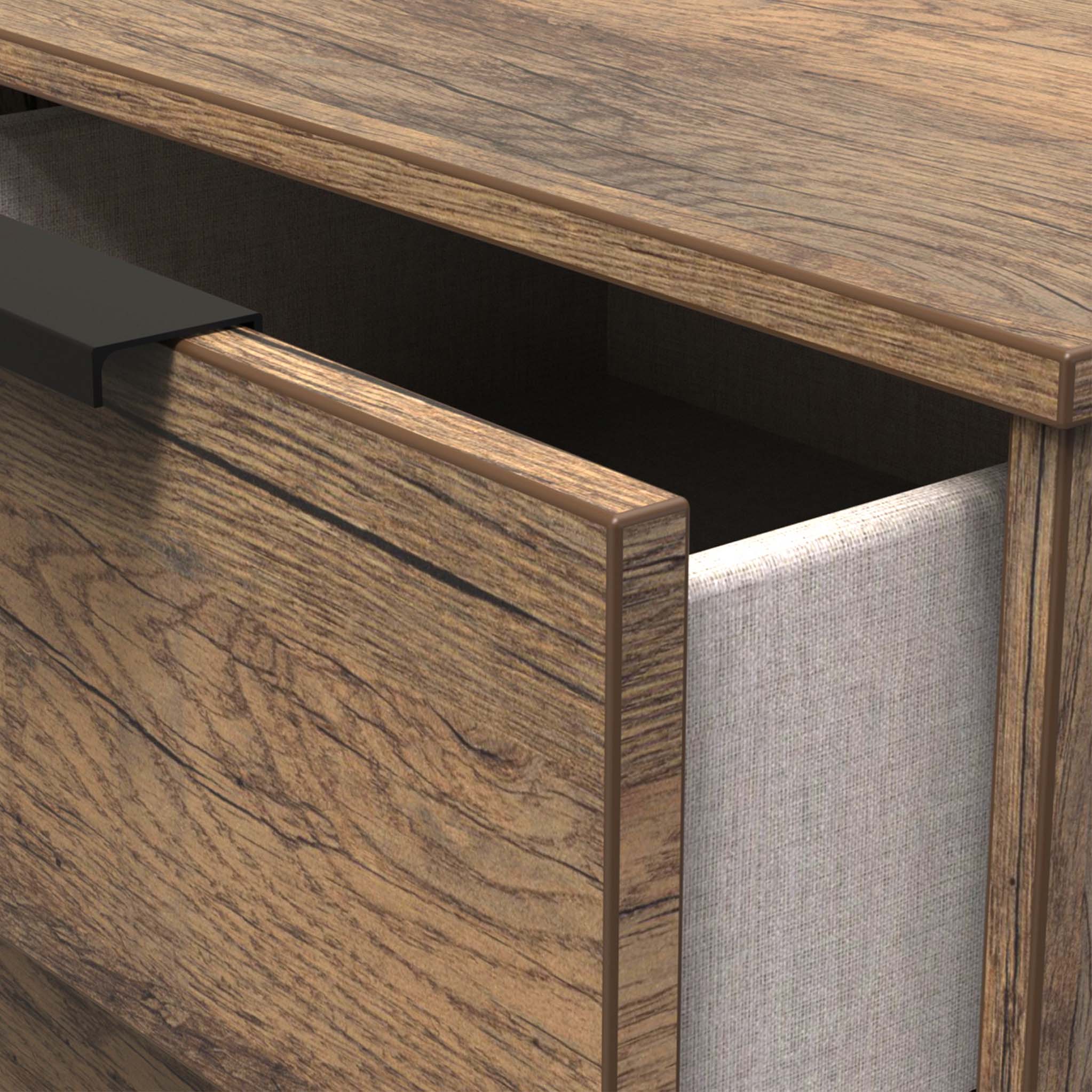 Moreno Rustic Oak 3 Drawer Chest - Image 2