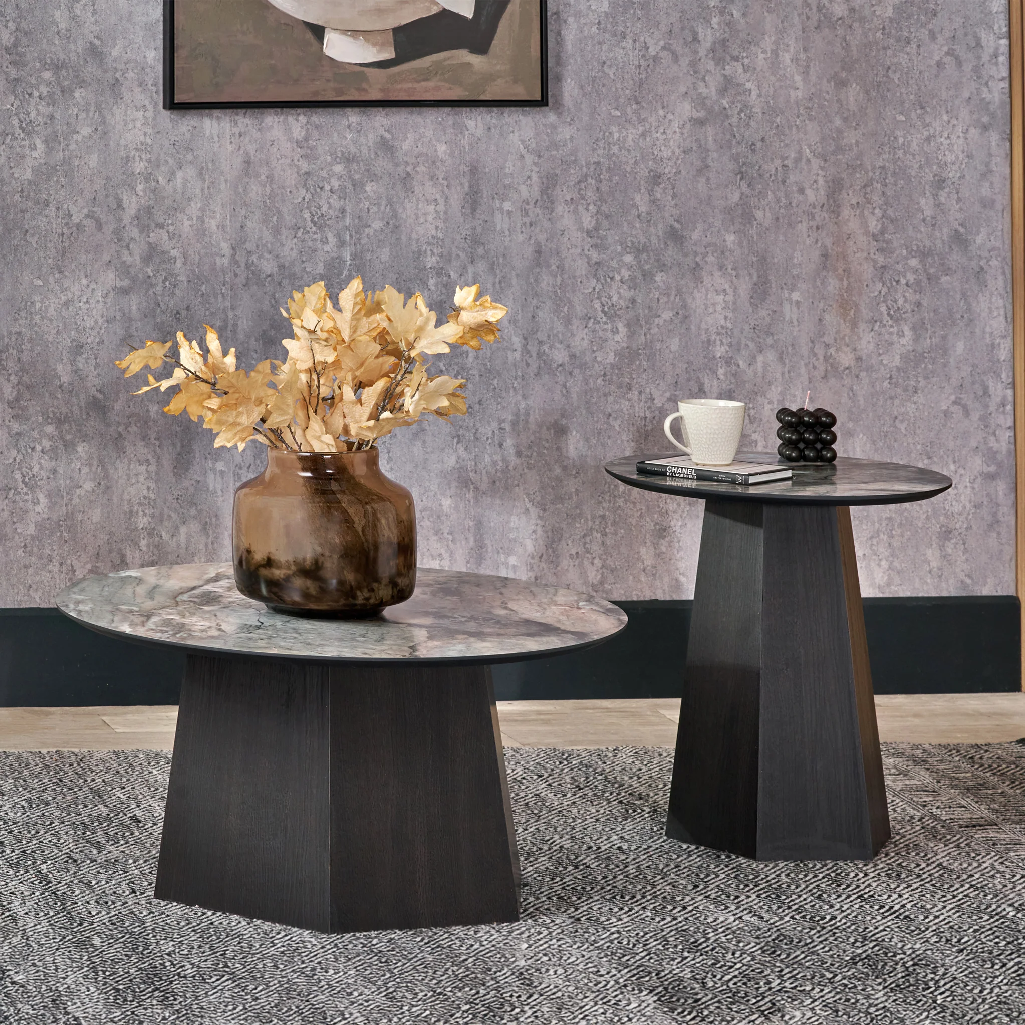 Myana Marble Effect Side Table - Image 7