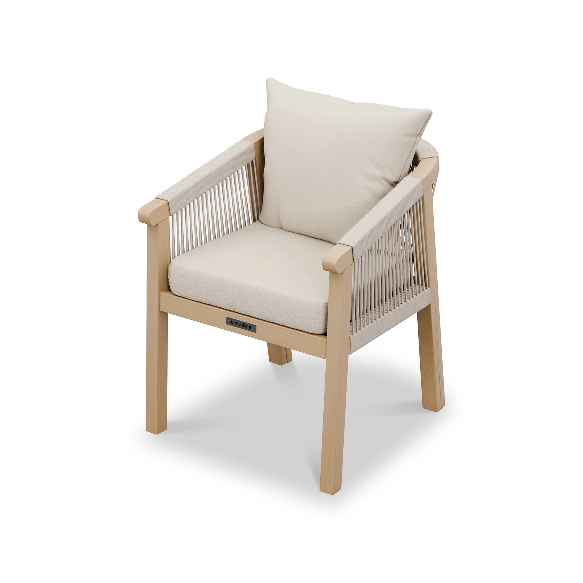 Roma FSC 4 Seater Round Sunray with Concrete Insert Dining Set with Roma Dining Chairs - Image 7