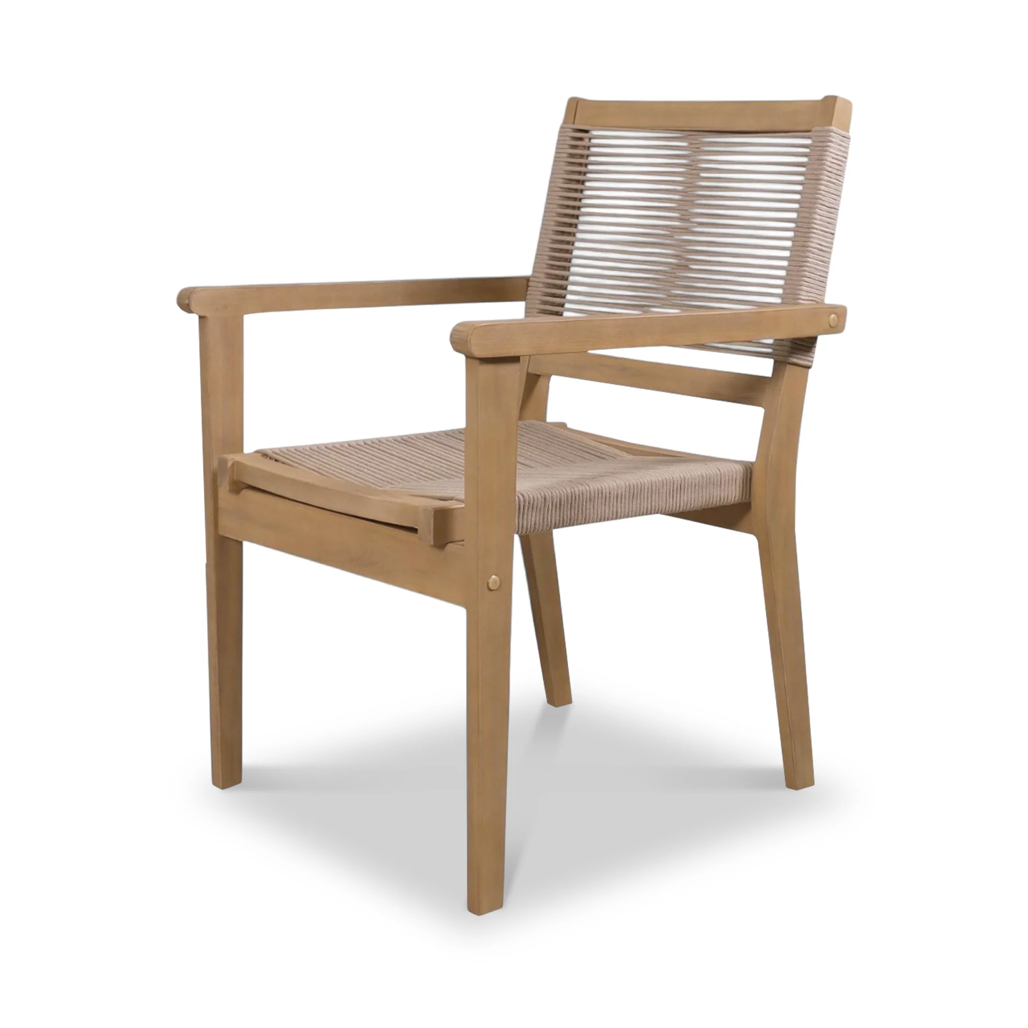 Roma FSC 4 Seater Round Sunray with Concrete Insert Dining Set with Roma Rope Stacking Chairs - Image 9
