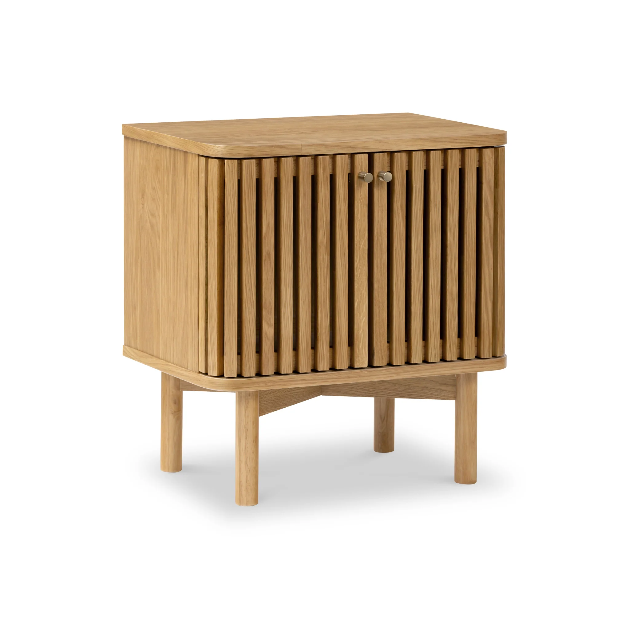 Shorwell Oak Slatted 2 Door Bedside Table
