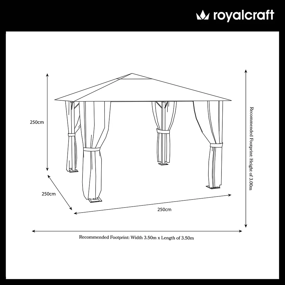 Titan 2.5m x 2.5m Galvanised Steel Gazebo - Image 6