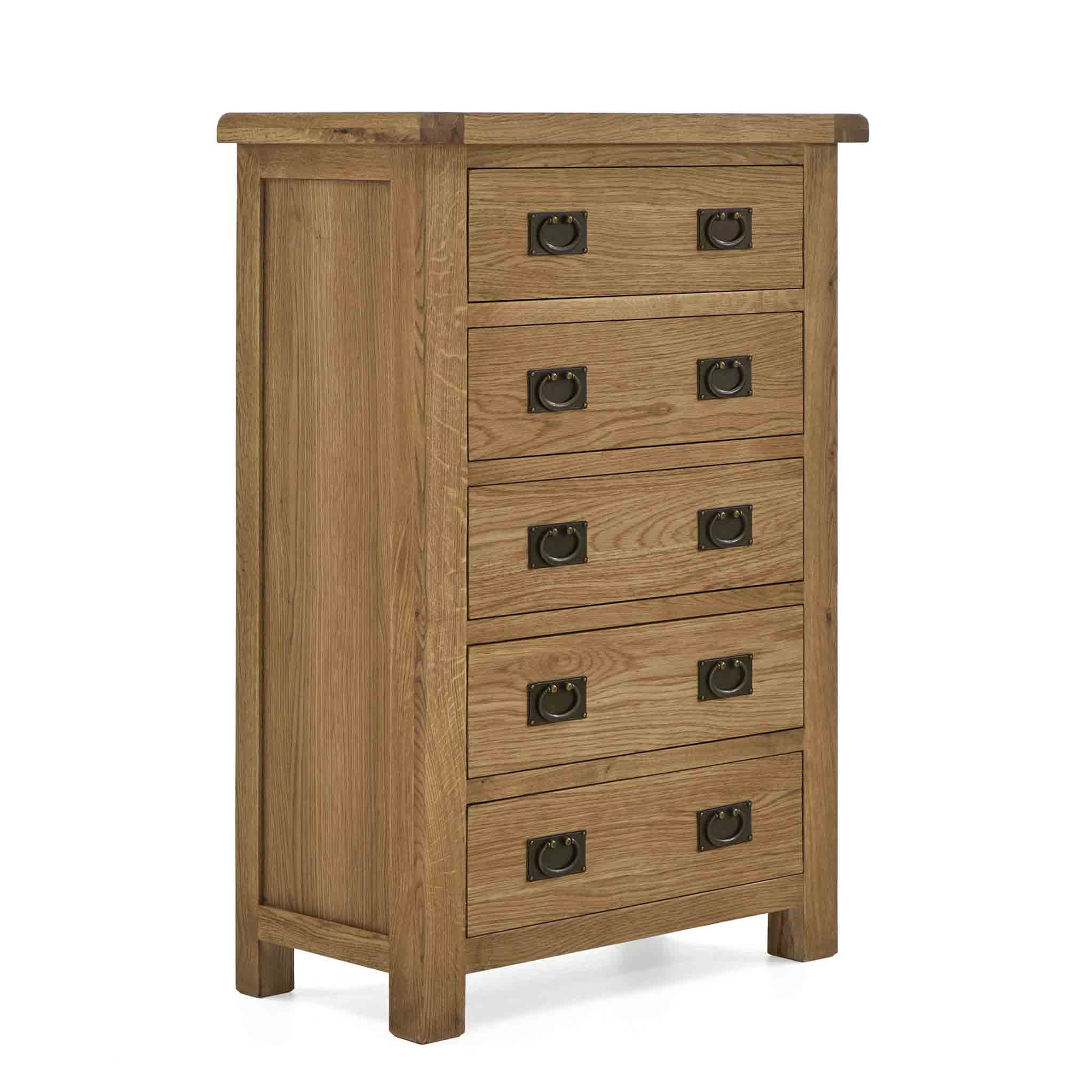 Zelah Oak 5 Drawer Chest